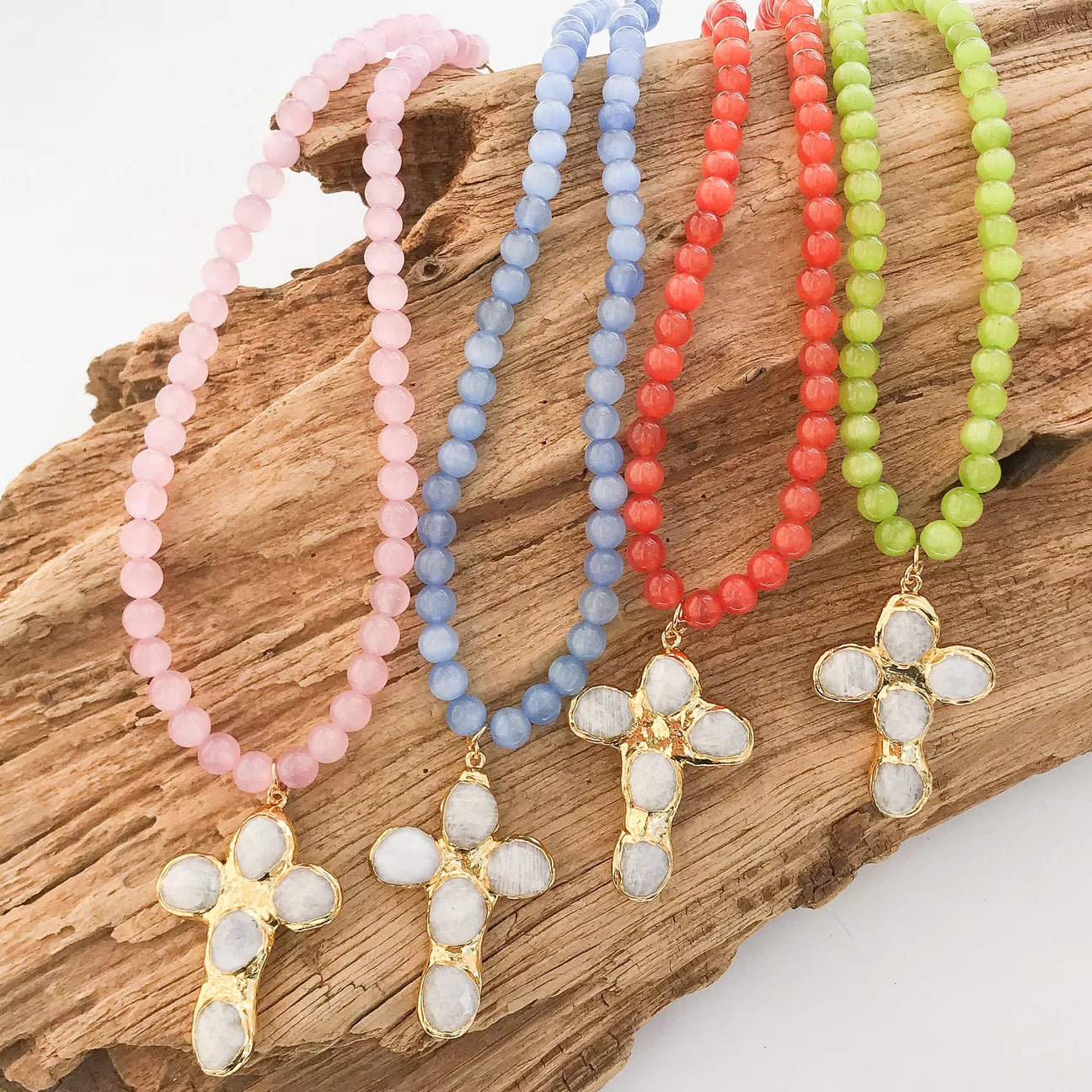 Gemstone Cross Necklace - Olive You BoutiqueVIRTUE JEWELRY232078CROSSGEMSTONE