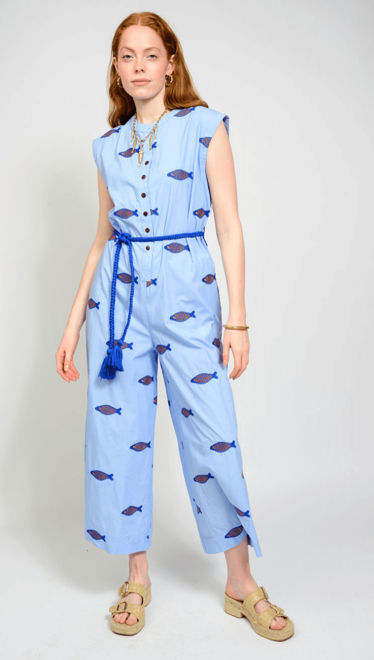 Embroidered Fish Jumpsuit - Olive You BoutiqueIVY JANE23072585007