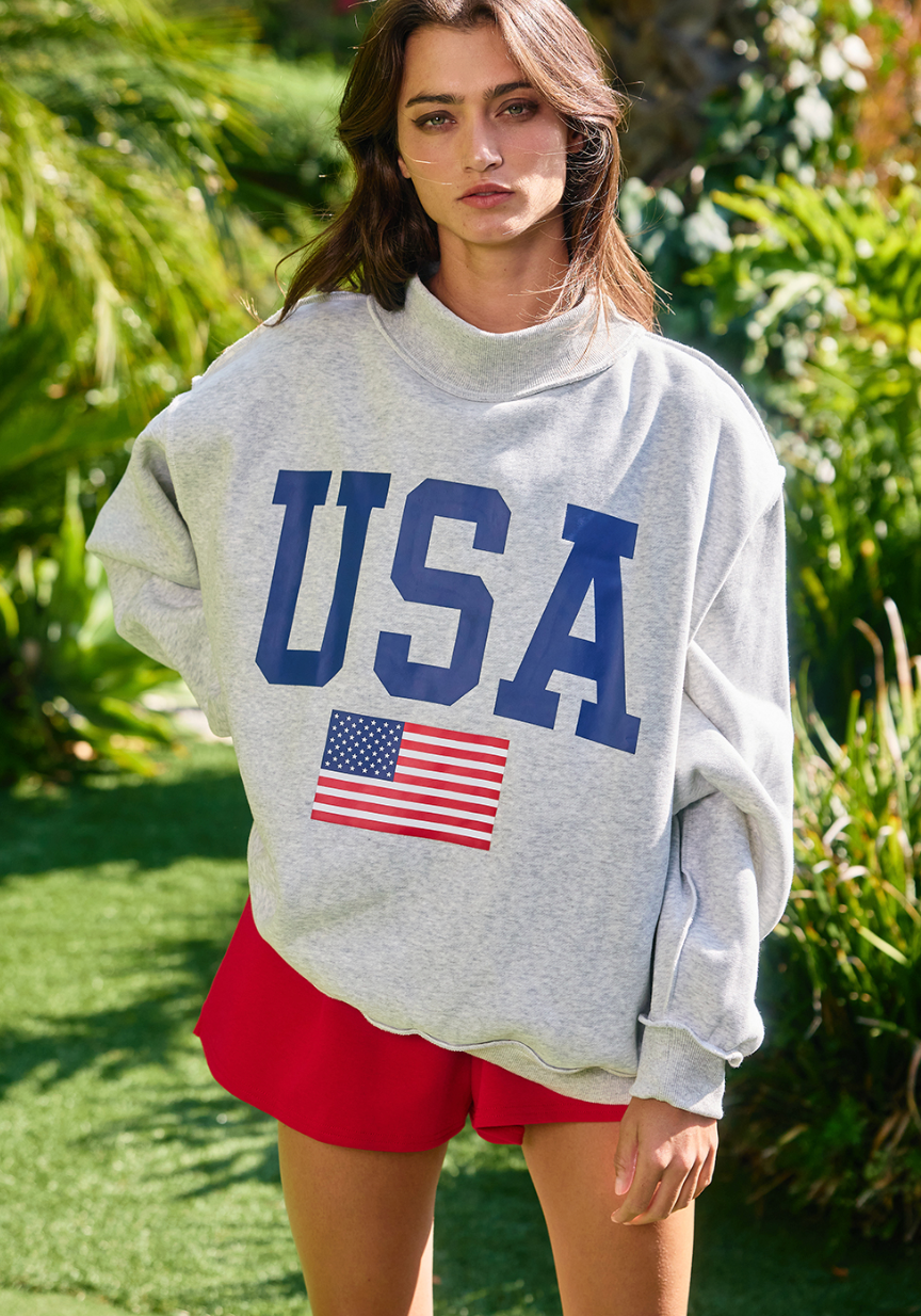 Reversible Mockneck Sweatshirt - Olive You BoutiqueOLIVE YOU226272