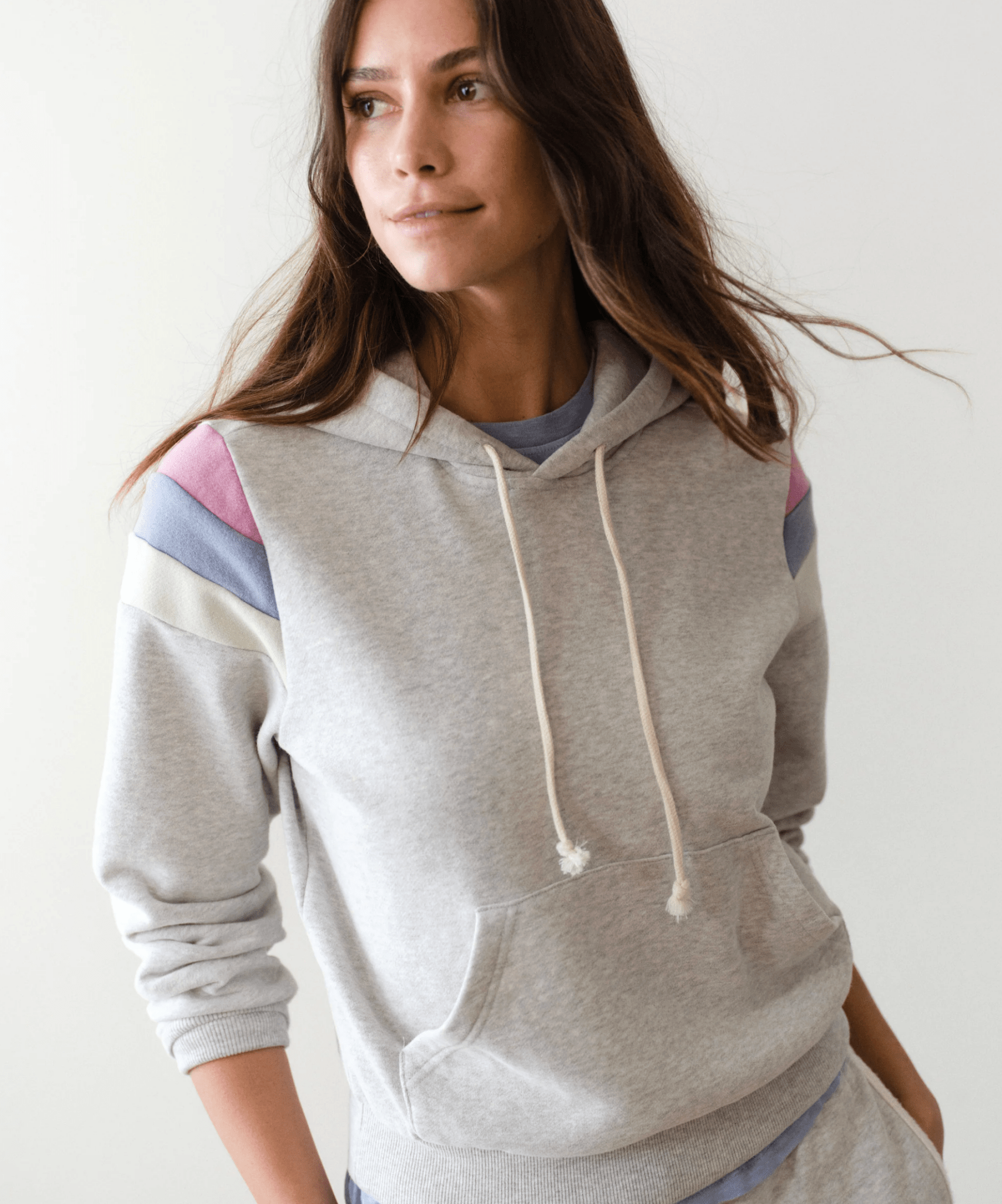 Hooded Sweatshirt with Striped Shoulder - Olive You BoutiqueMARINE LAYER227036
