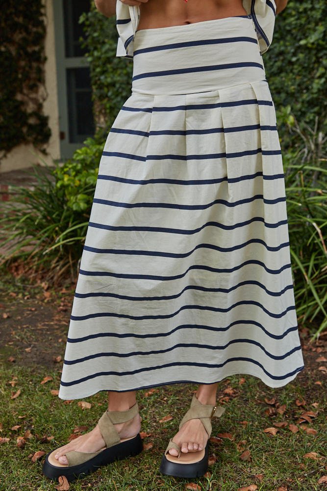 Harbor Striped Midi Skirt - Olive You BoutiqueBY TOGETHER23079373