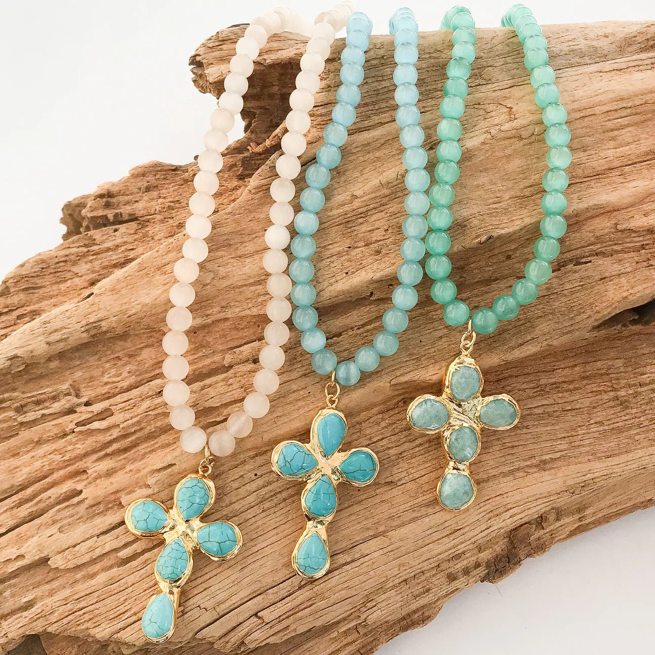 Gemstone Cross Necklace - Olive You BoutiqueVIRTUE JEWELRY232078CROSSGEMSTONE