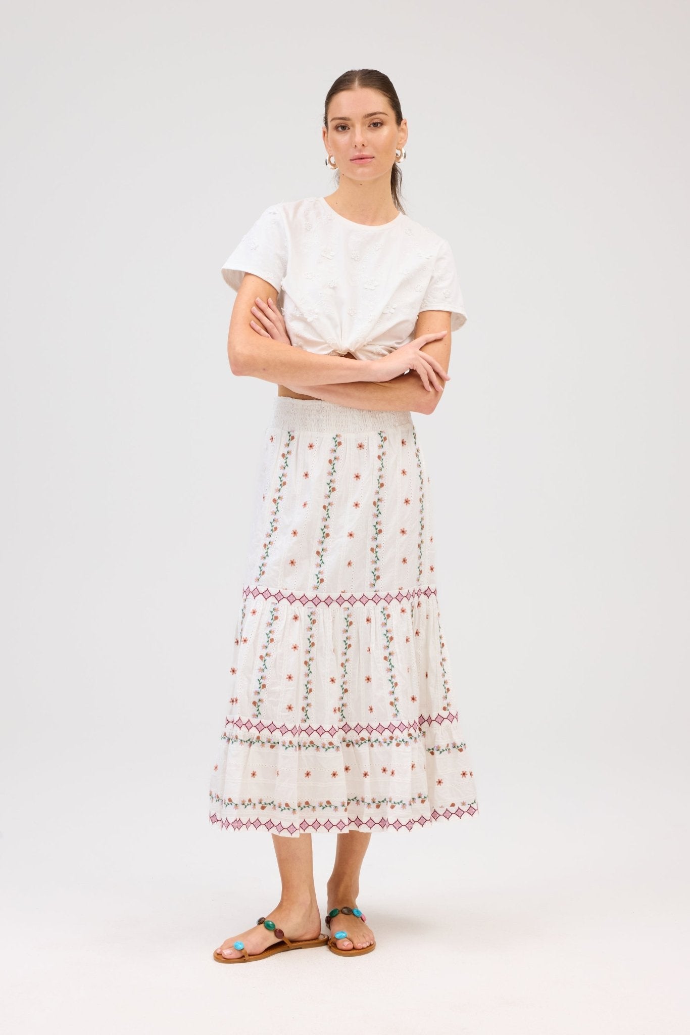 Billie Tiered Midi Skirt - Olive You BoutiqueALLISON228236