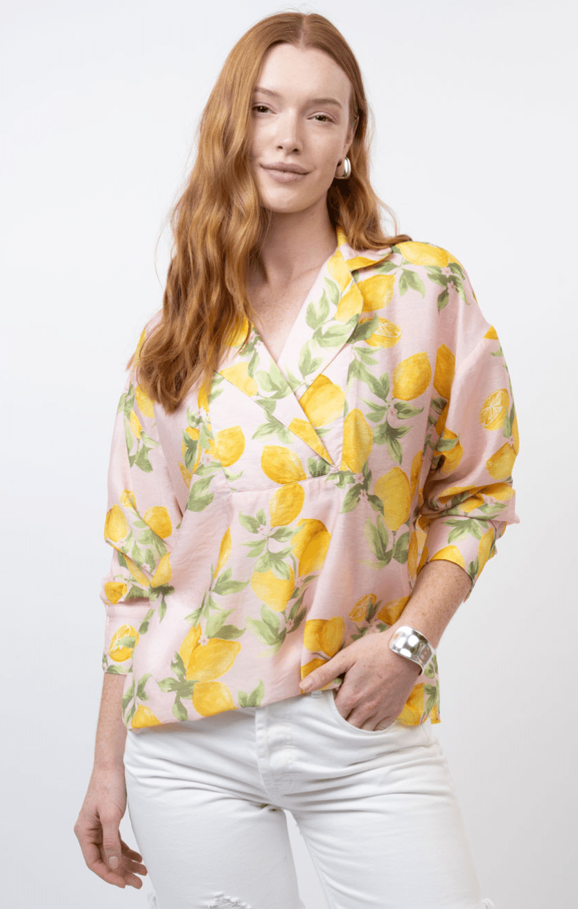 Lemon Cross V Blouse - Olive You BoutiqueIVY JANE230670650440