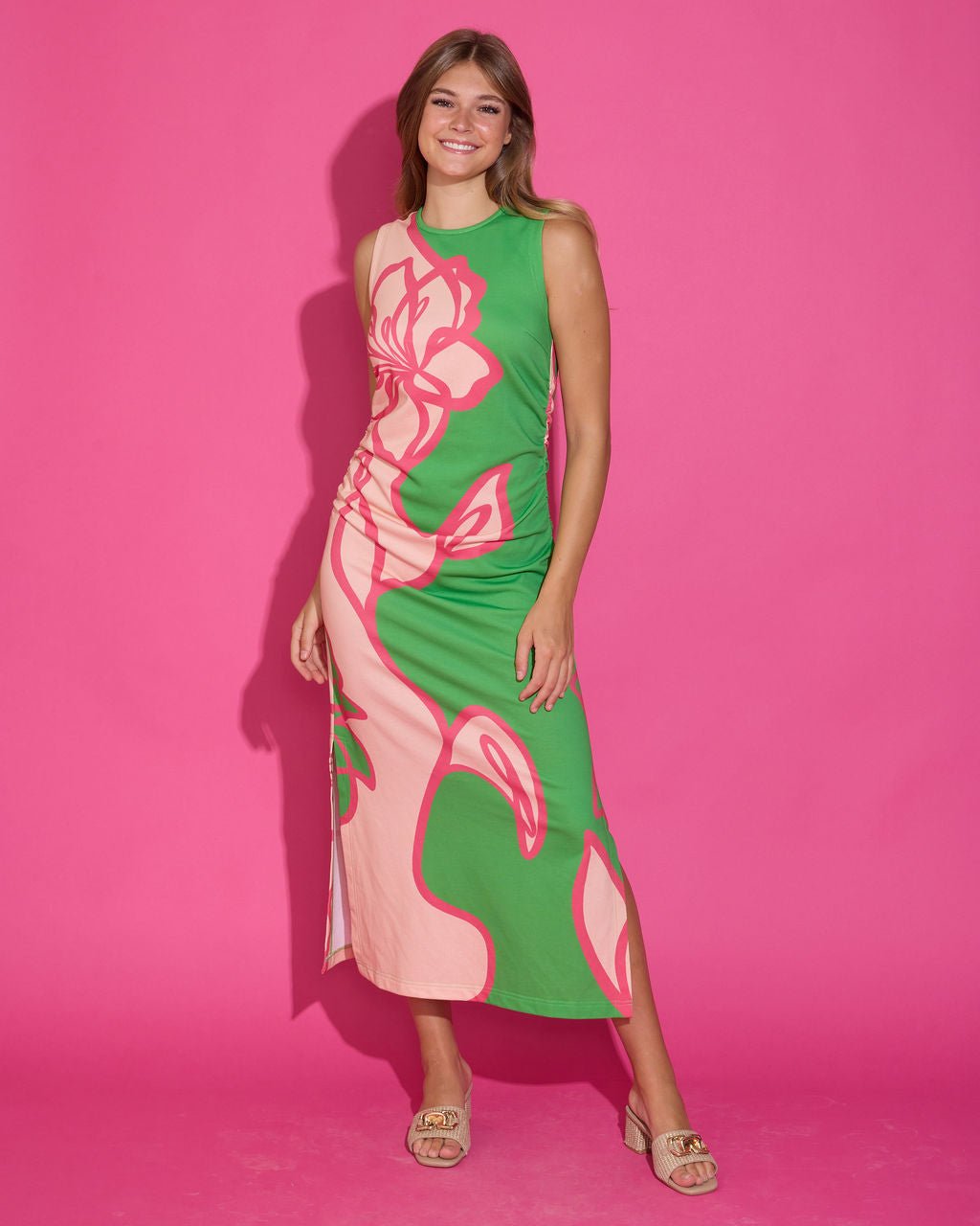 Whimsical Floral Slit Dress - Olive You BoutiqueALDEN ADAIR228193