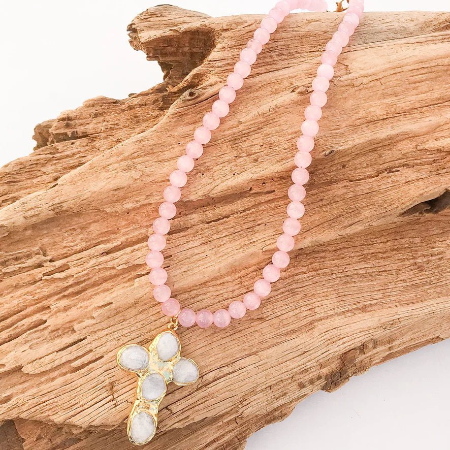 Gemstone Cross Necklace - Olive You BoutiqueVIRTUE JEWELRY232078CROSSGEMSTONE