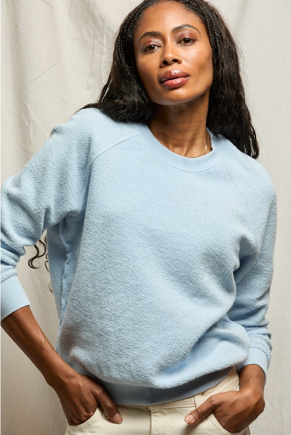 ZIGGY INSIDE OUT FLEECE CREW SWEATSHIRT by PERFECTWHITETEE, showcasing soft fleece fabric and relaxed fit design.