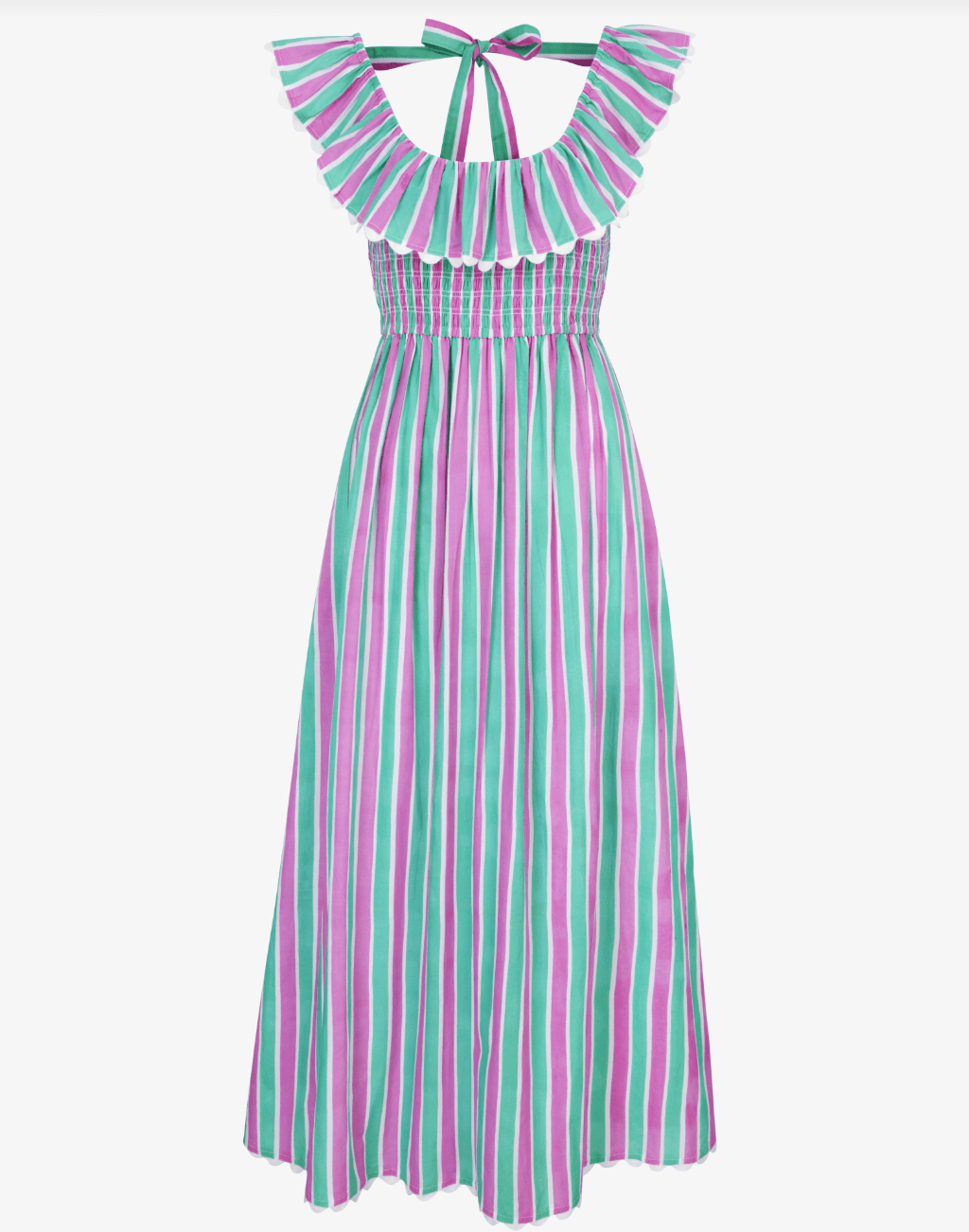 Susie Stripe Ruffle Bib Maxi - Olive You BoutiquePink City Prints226956SUM2652