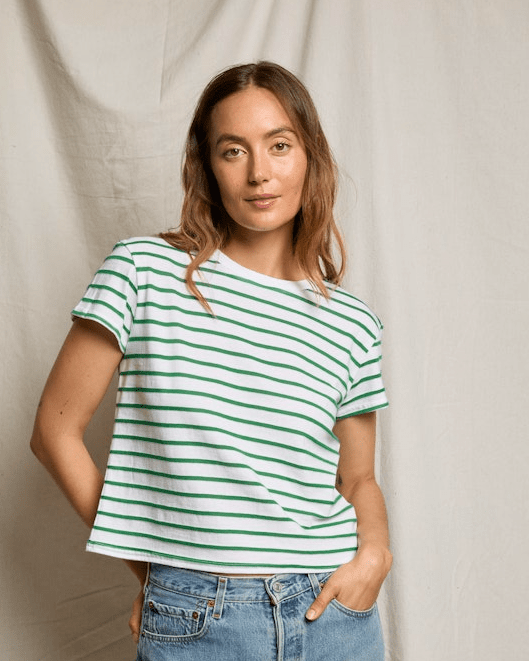 Jersey Stripe Boxy Tee - Olive You BoutiquePERFECTWHITETEE227928