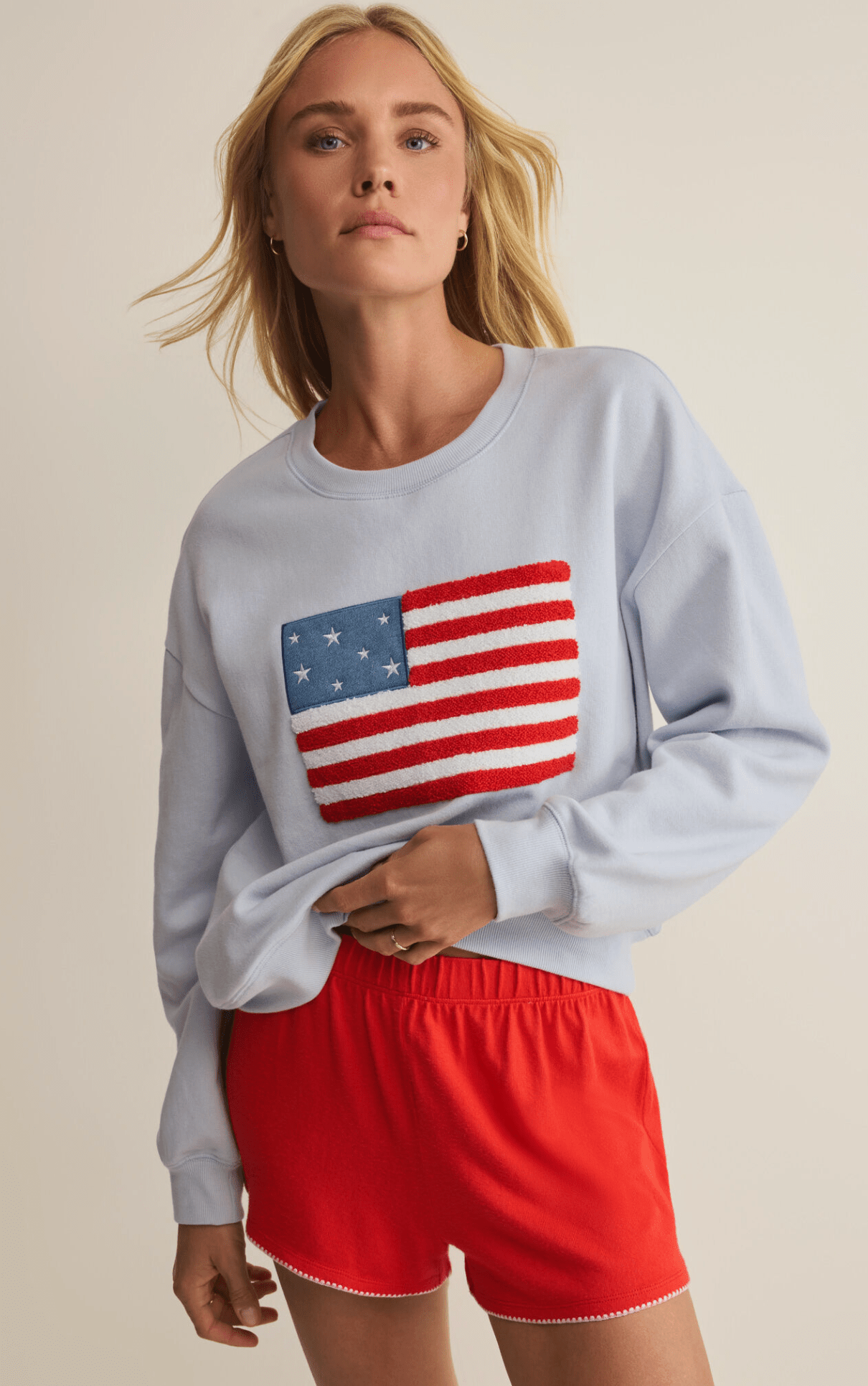 Free Time American Flag Sweatshirt - Olive You BoutiqueZ SUPPLY230222ZLT262656