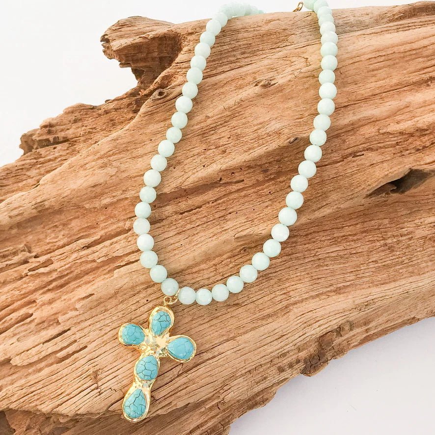 Gemstone Cross Necklace - Olive You BoutiqueVIRTUE JEWELRY232078CROSSGEMSTONE
