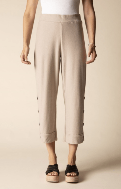 Knit Button Detail Pant - Olive You BoutiqueHABITAT229796