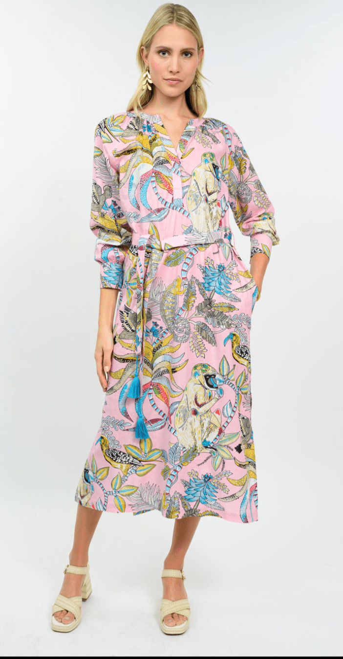 Jungle Tassle Tie Waist Midi Dress - Olive You BoutiqueIVY JANE23071775745