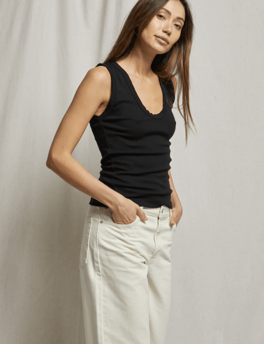 Jordan U-Neck Ribbed Tank - Olive You BoutiquePERFECTWHITETEE211996T09-JORDAN