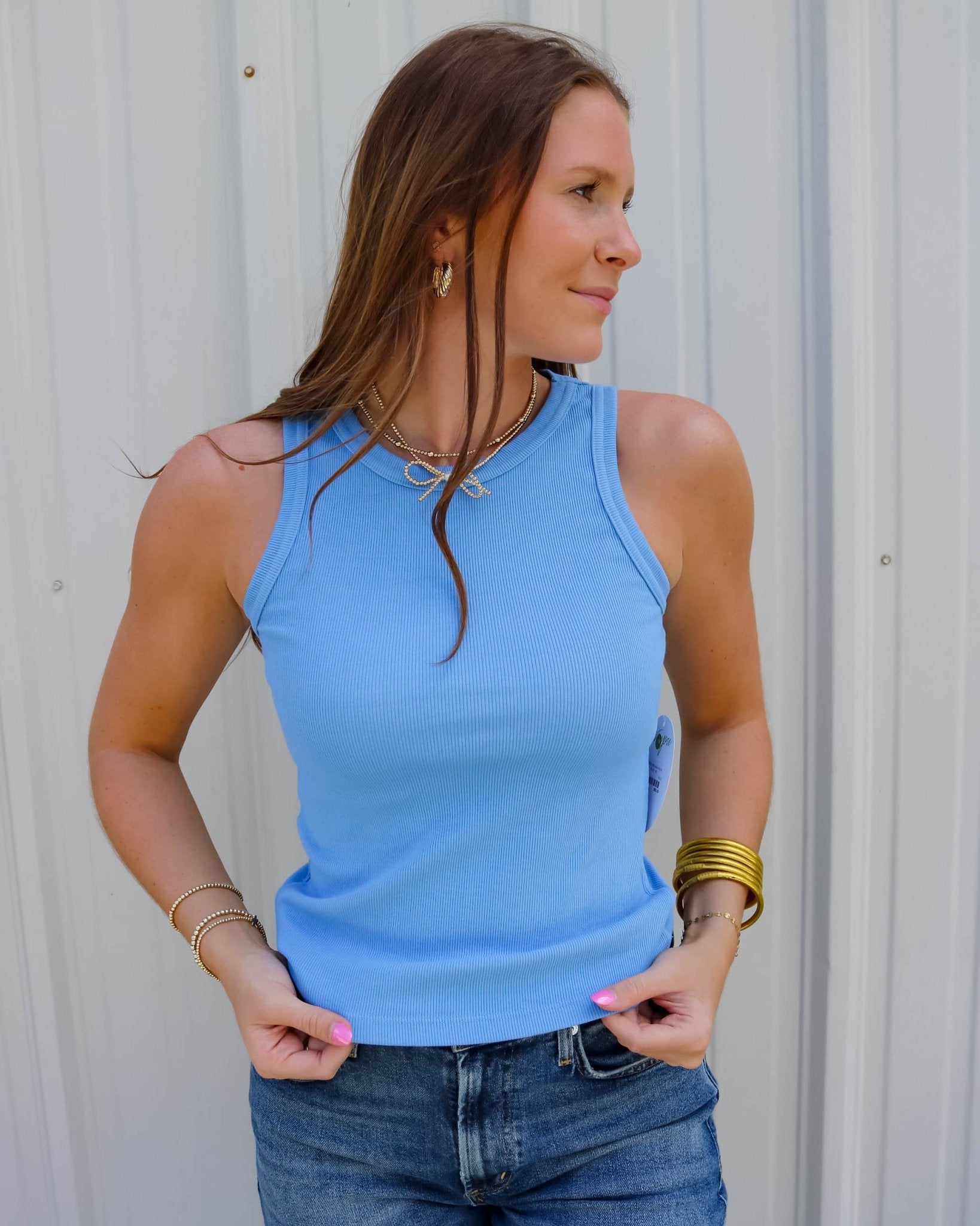 Structured Rib High Neck Tank - Olive You BoutiquePERFECT WHITE TEE229990T359-DAPHNE