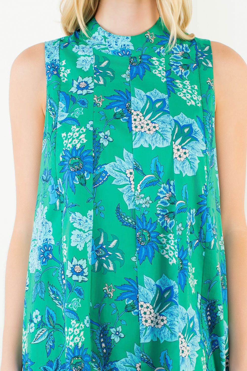 Sleeveless Floral Pattern Dress - Olive You BoutiqueTHML231410JH2334-1