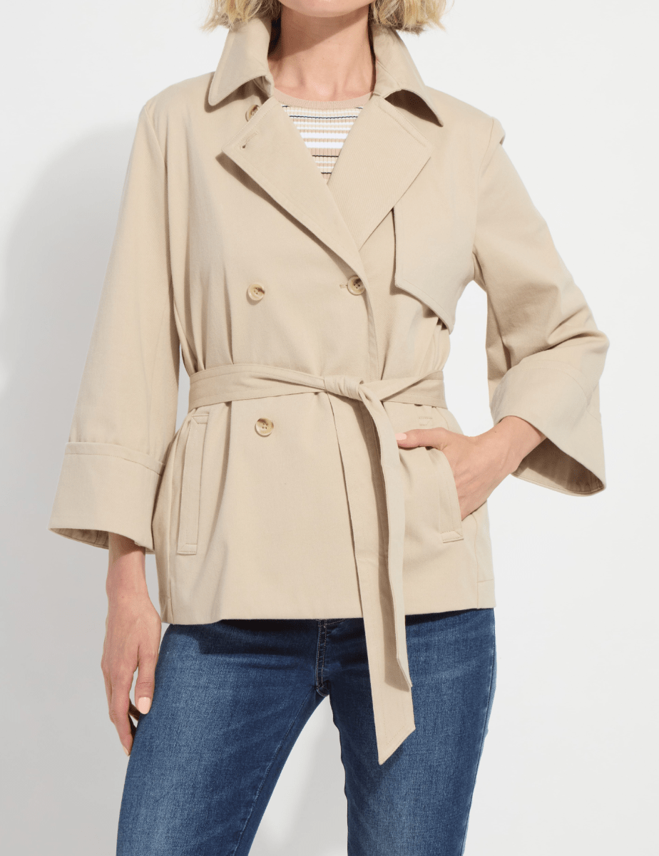 Dakota Cropped Trench Jacket - Olive You BoutiqueLysse229063