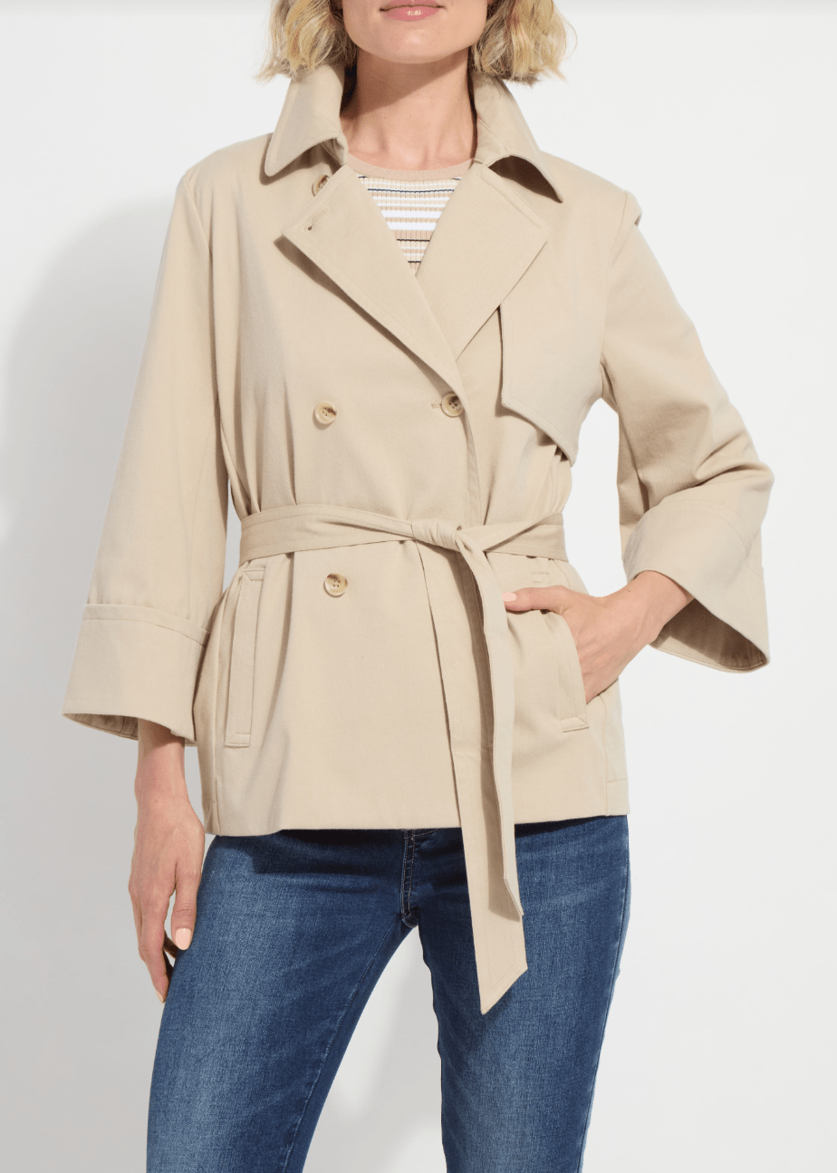 Dakota Cropped Trench Jacket - Olive You BoutiqueLysse229063