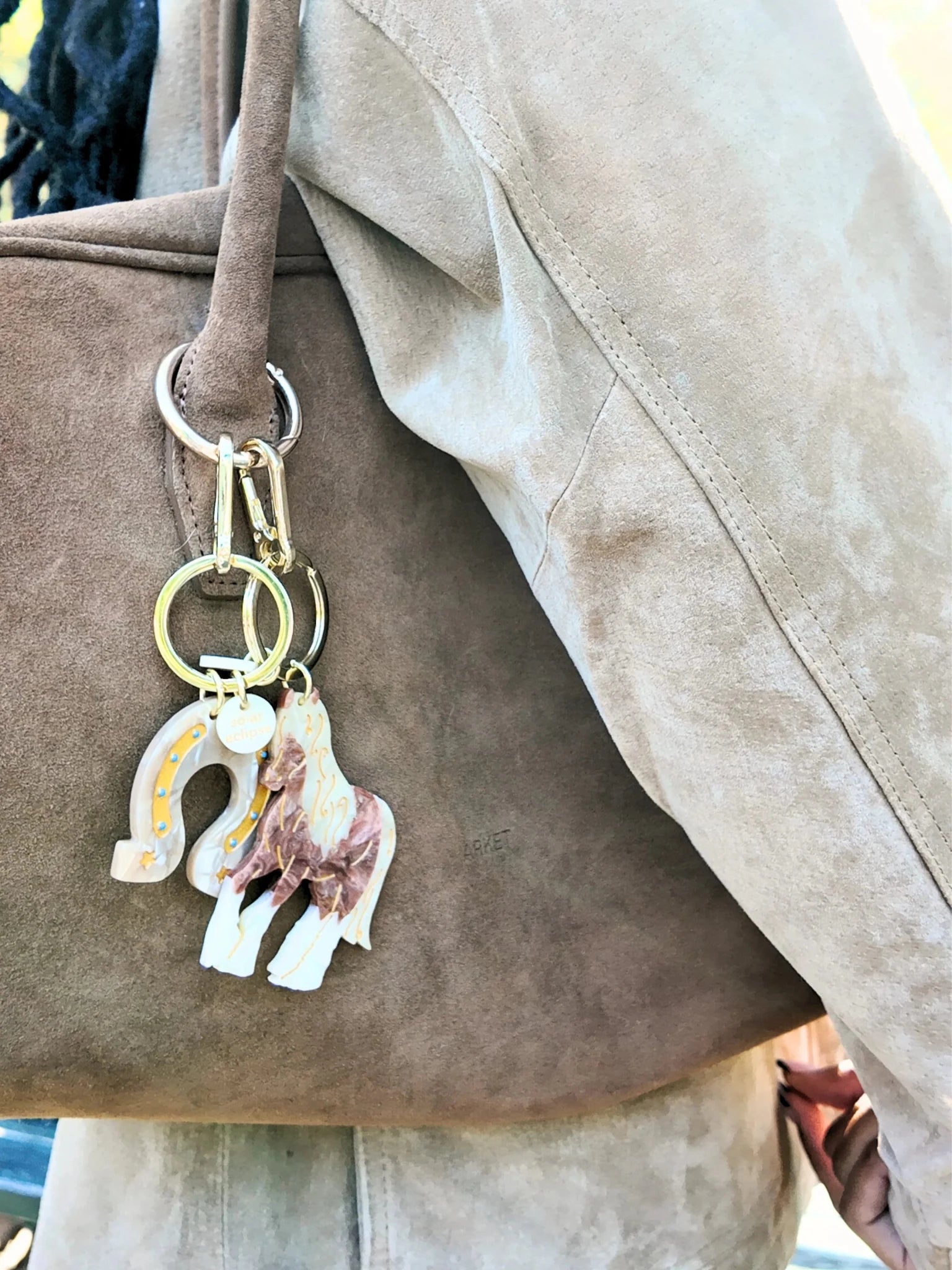 Hand - painted Bag Charm + Keychain - Olive You BoutiqueSOLAR ECLIPS231498