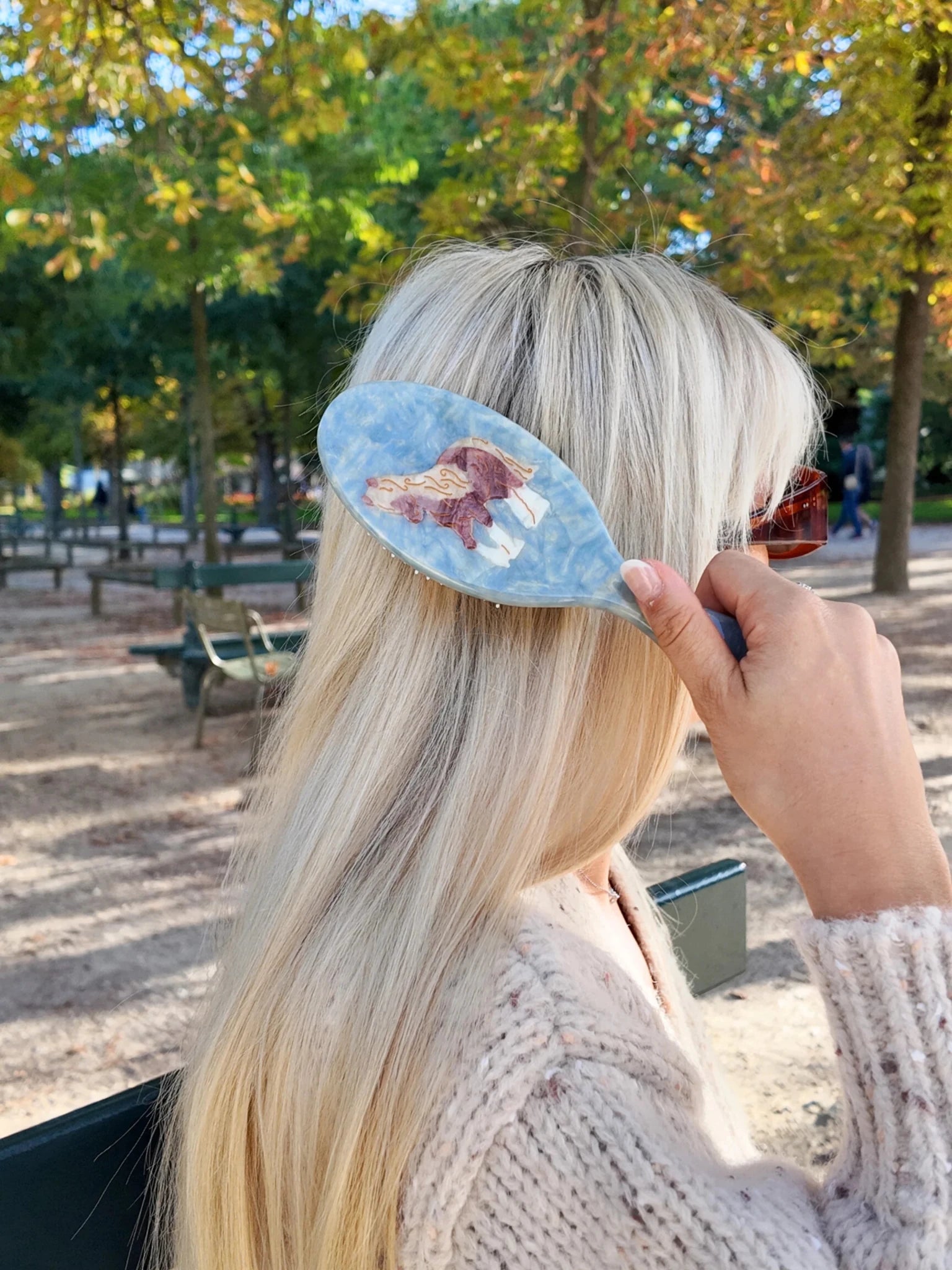 Hand - painted Amazing Hair Day Brush - Olive You BoutiqueSOLAR ECLIPS231491