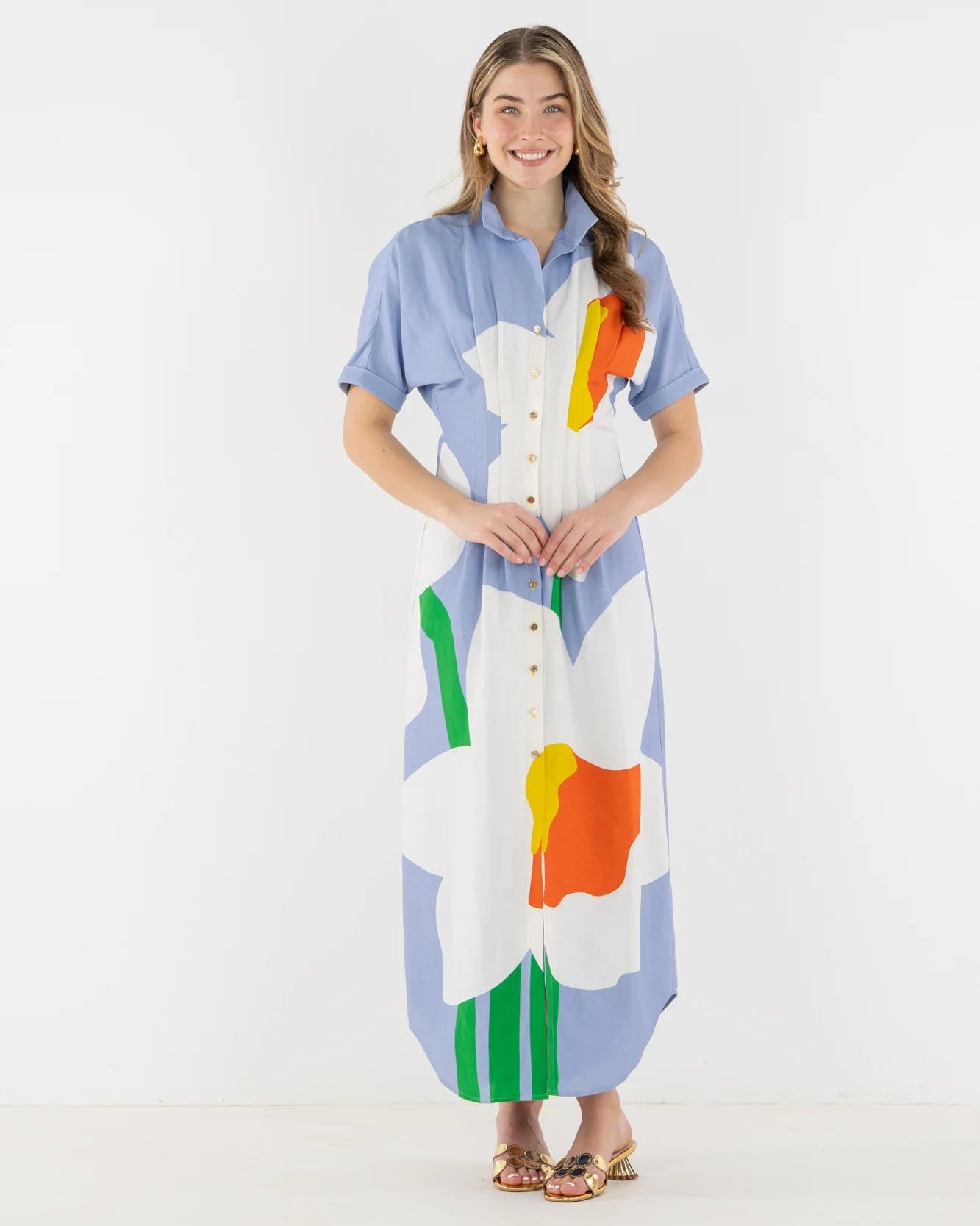 GEORGIA WINDMILL BUTTON FRONT MIDI DRESS - Olive You BoutiqueEmily McCarthy227318741