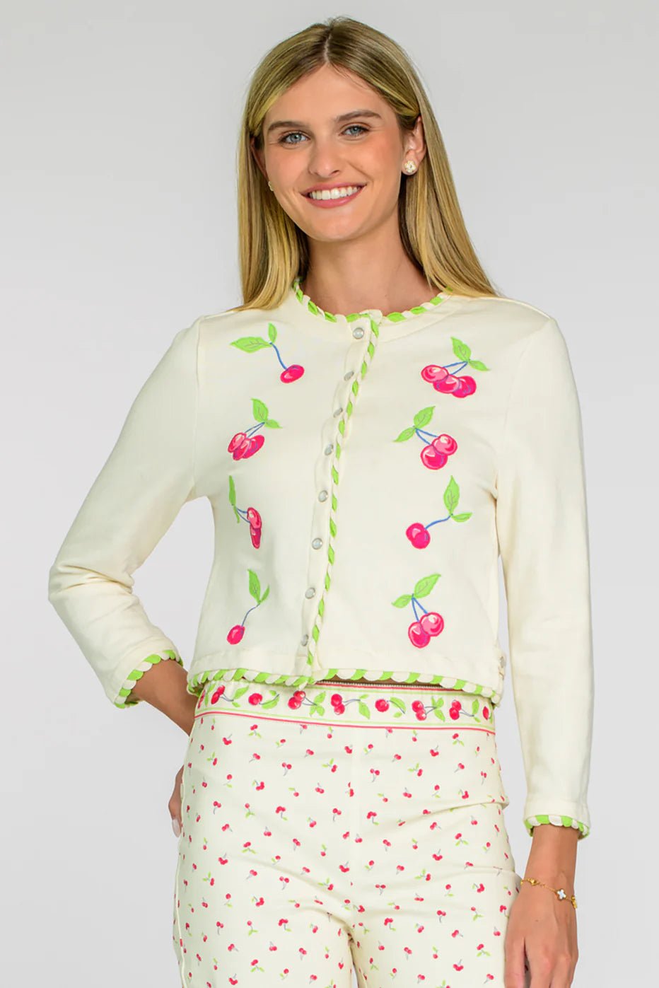 Cherry Embroidered Cardigan - Olive You BoutiqueELIZABETH JAMES THE LABEL227778277298