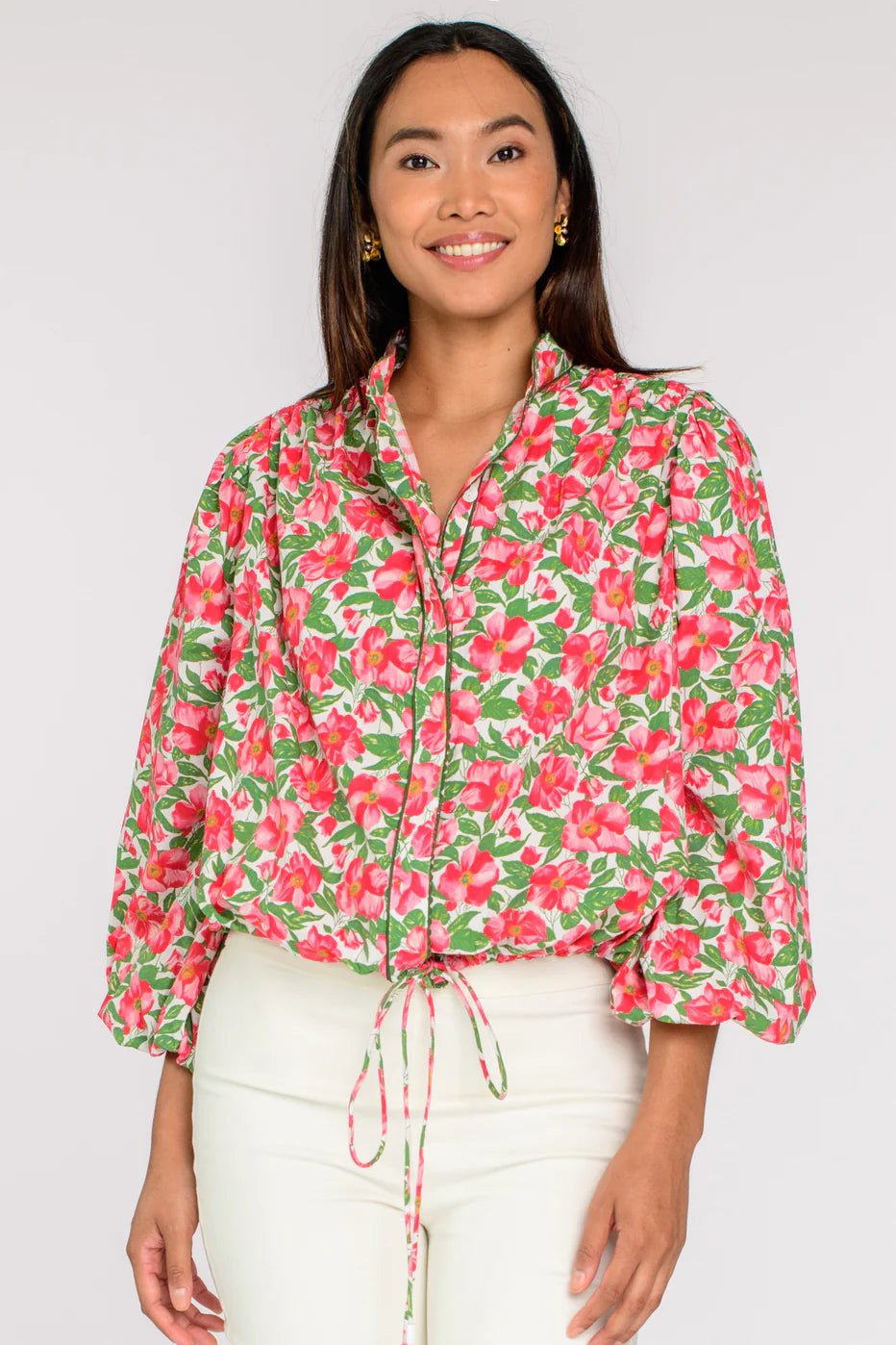 Floral Balloon Sleeve Emmet Blouse - Olive You BoutiqueELIZABETH JAMES THE LABEL227783282301