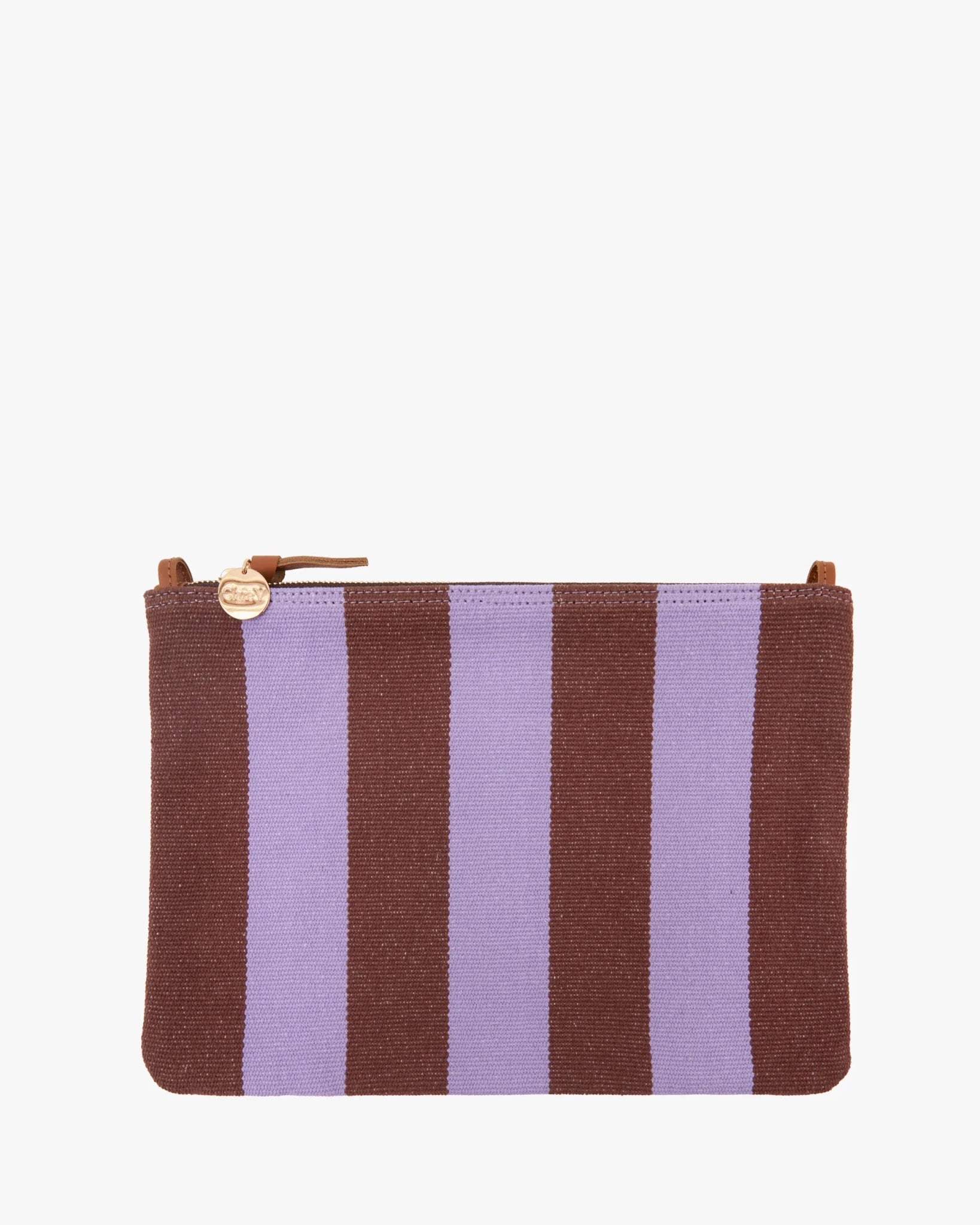 Flat Clutch with Tabs Canvas Stripe - Olive You BoutiqueClare V.230962CVS1001194
