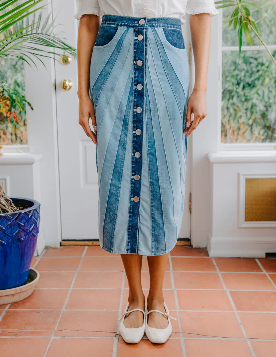 Apolline Denim Midi SKirt - Olive You BoutiqueLOVE THE LABEL228404L2601-869