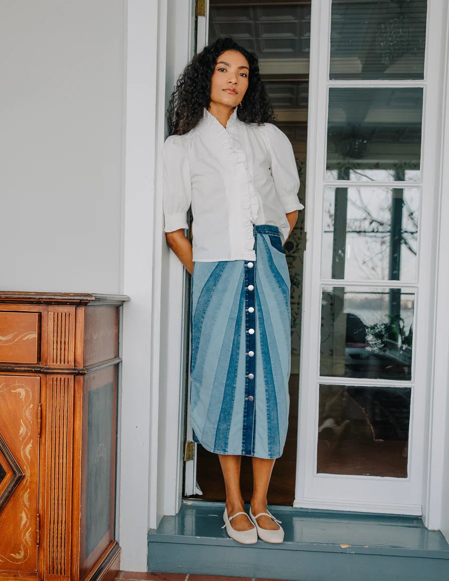 Apolline Denim Midi SKirt - Olive You BoutiqueLOVE THE LABEL228404L2601-869