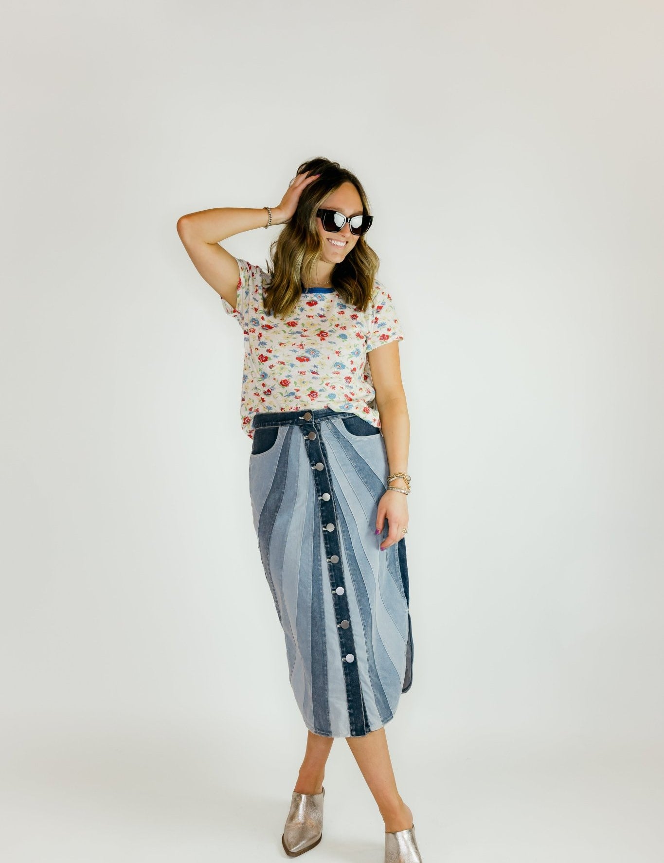 Apolline Denim Midi SKirt - Olive You BoutiqueLOVE THE LABEL228404L2601-869