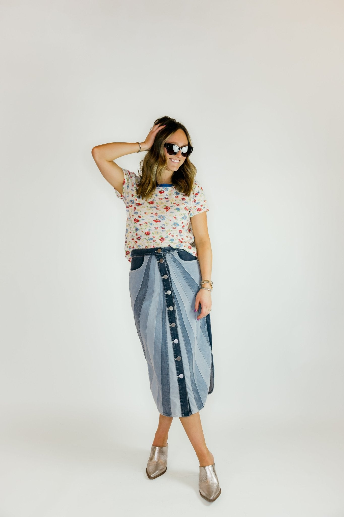 Apolline Denim Midi SKirt - Olive You BoutiqueLOVE THE LABEL228404L2601-869