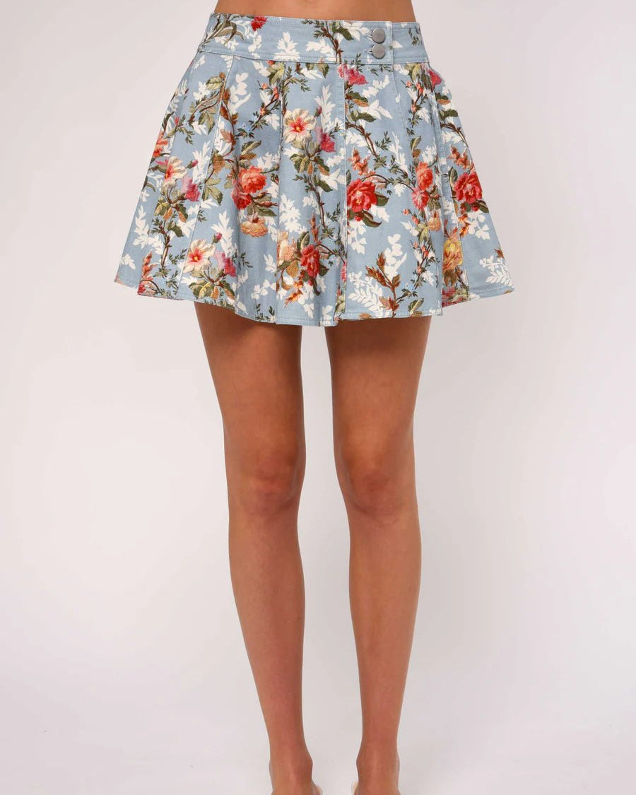 Lainey Floral Denim Mini Skirt - Olive You BoutiqueLOVE THE LABEL229237L2603-8111