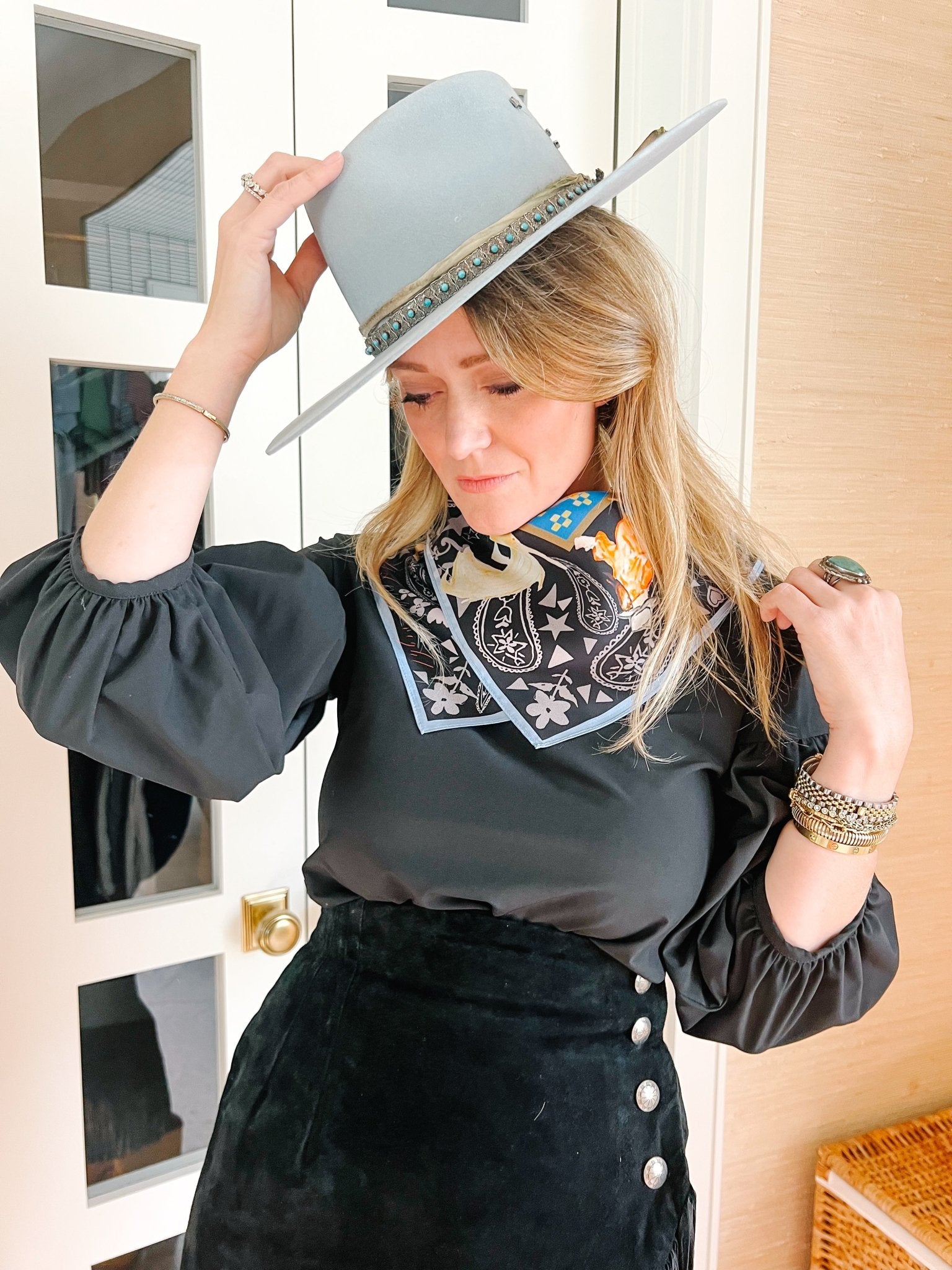 Printed Silk Scaves - Olive You BoutiqueBrooke Wright Designs231542Cowgirl Collection