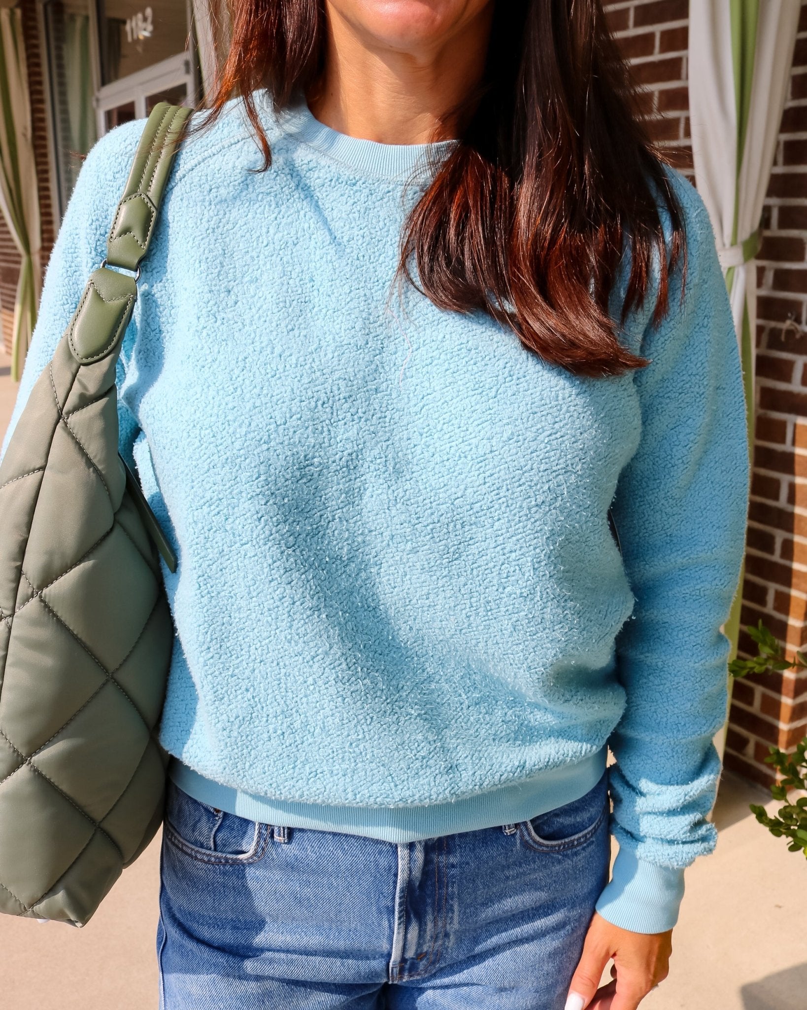 Inside Out Fleece Shrunken Crew Sweatshirt - Olive You BoutiquePERFECT WHITE TEE232867T94-Ziggy-milkyblue
