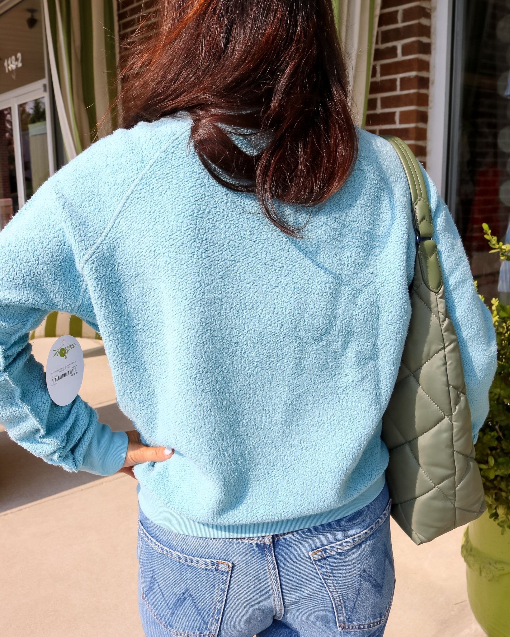 Inside Out Fleece Shrunken Crew Sweatshirt - Olive You BoutiquePERFECT WHITE TEE232867T94-Ziggy-milkyblue