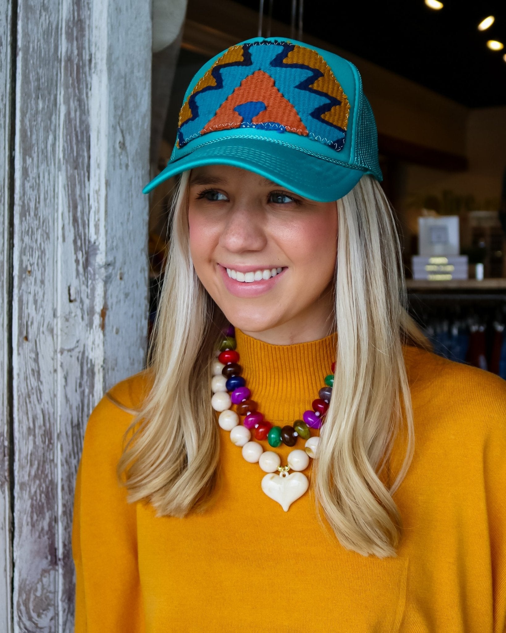 Aztec Trucker Hat - Olive You BoutiqueOrijinal234516ATHT