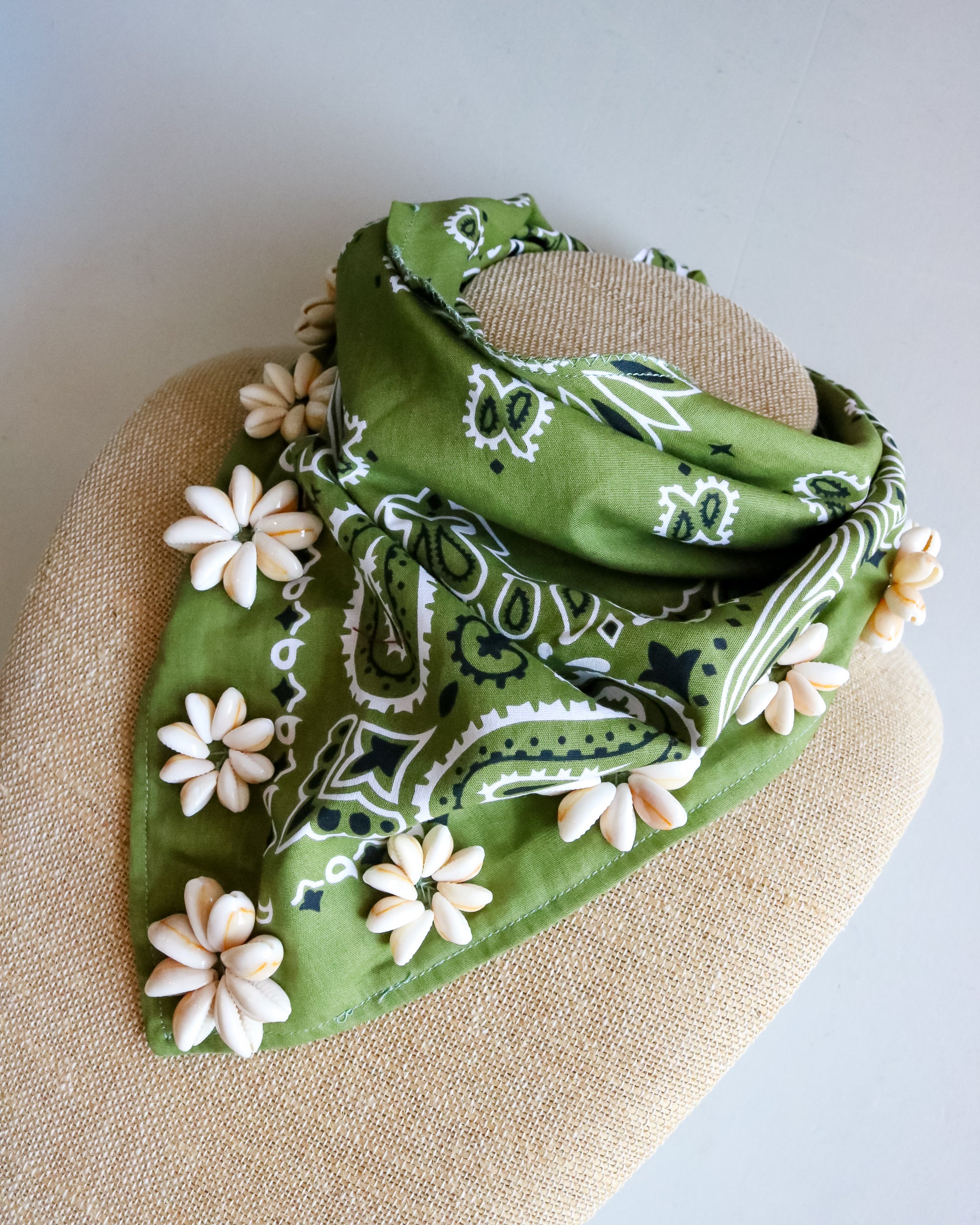 Rosette Cowrie Bandana (comes in multiple colors)