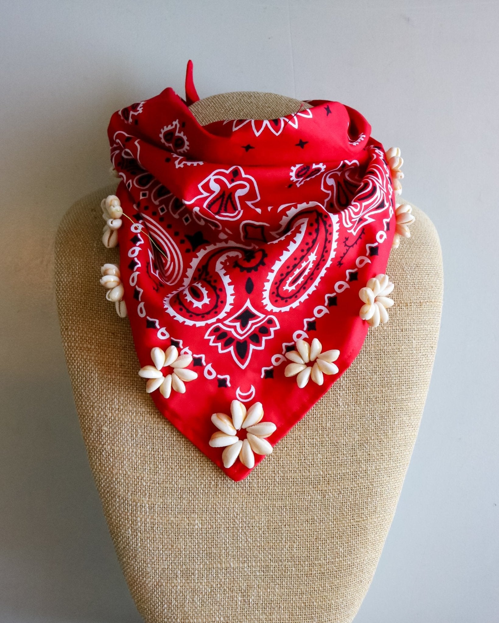 Rosette Cowrie Bandana Red - Olive You BoutiqueOrijinal236831RCB345red