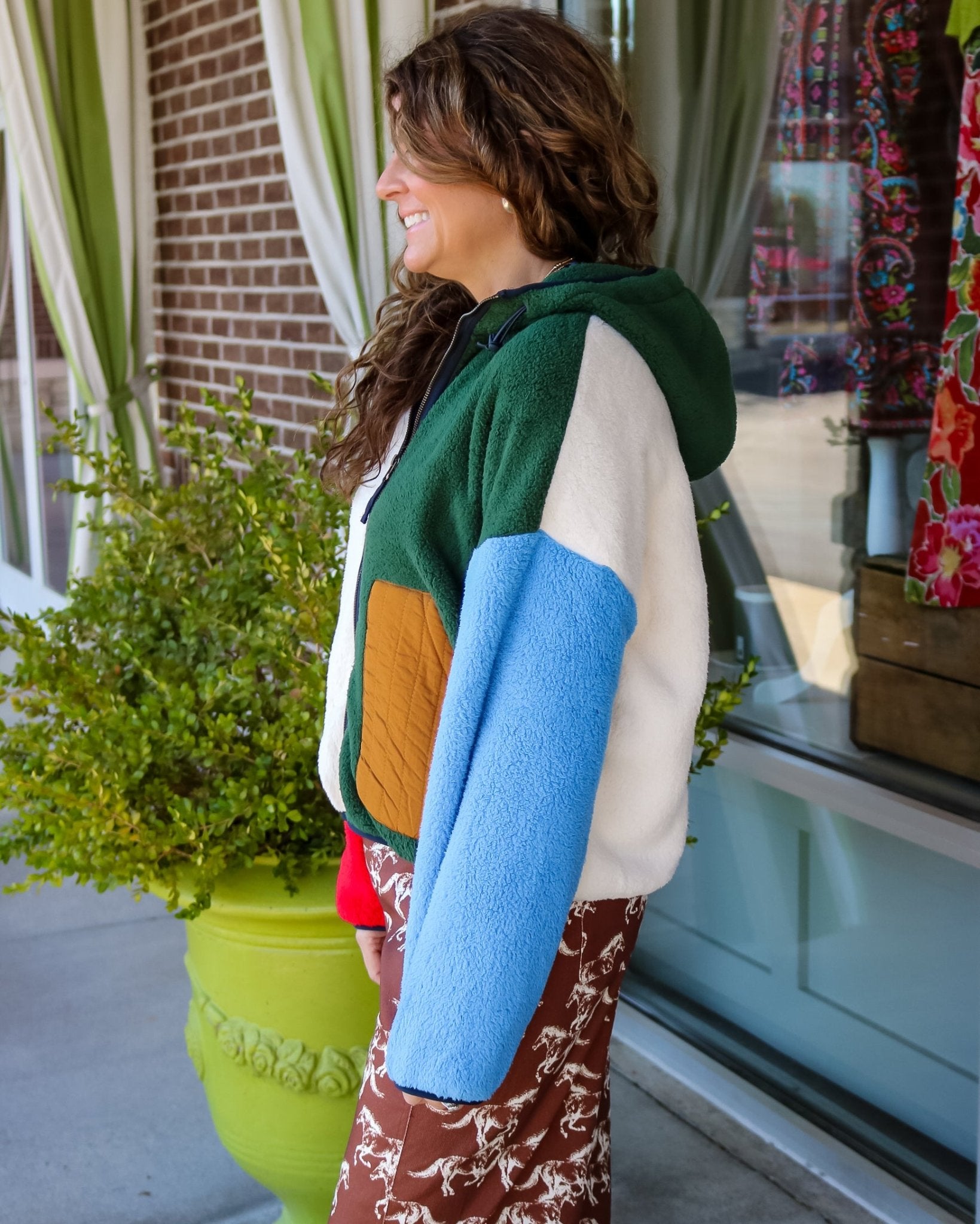Plush Colorblock Hooded Jacket - Olive You BoutiqueTHE GREAT231048OKJ0011970