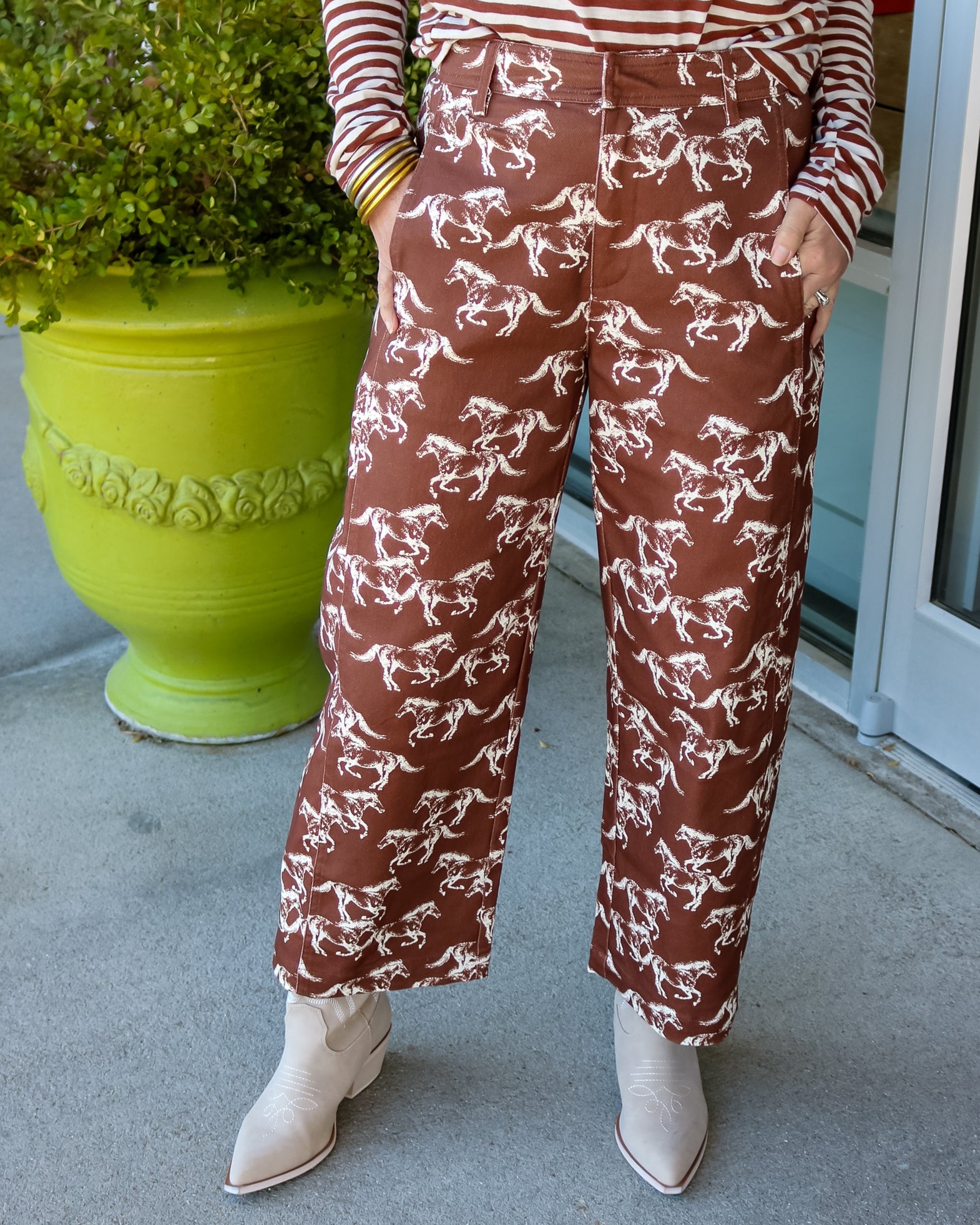 Horse Printed Pant - Olive You BoutiqueOLIVE YOU236011P32972
