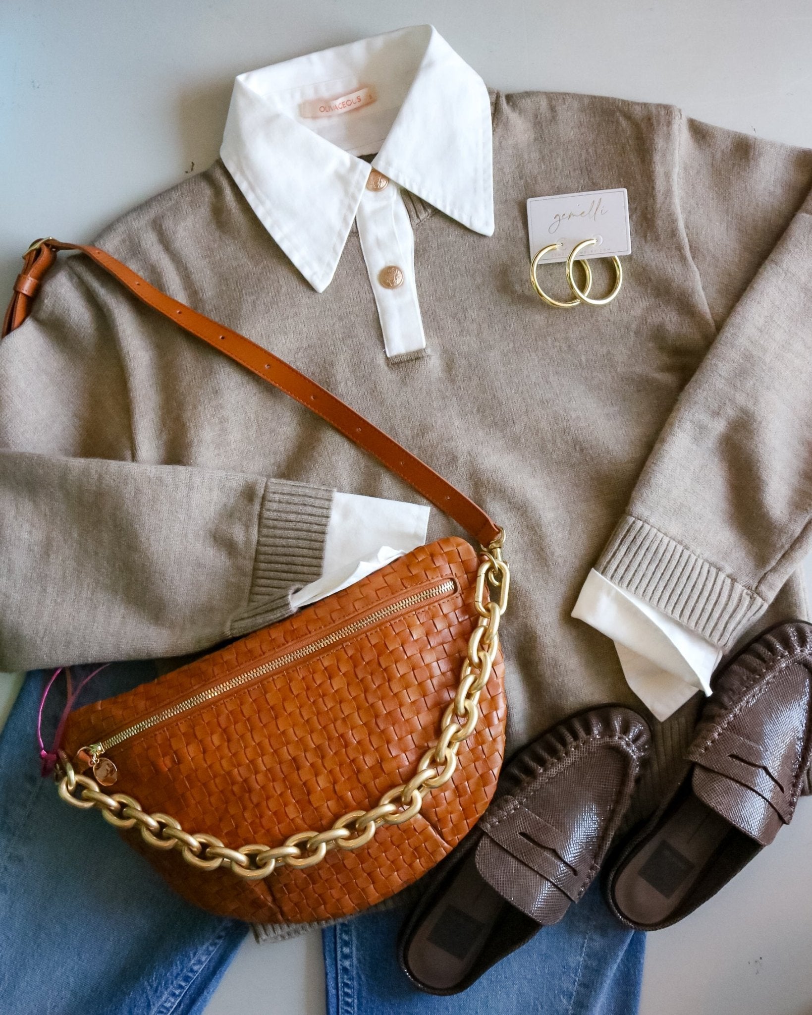 Ivory Denim Contrast Sweater - Olive You BoutiqueOLIVE YOU2365362605-01LTL