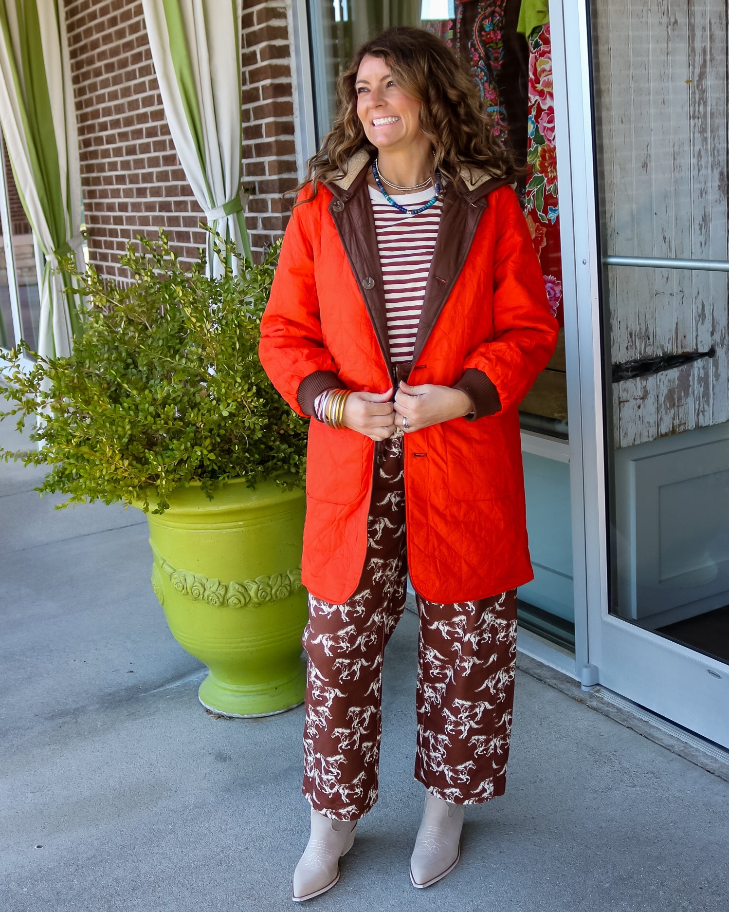 Reversible Puffer Hooded Jacket - Olive You BoutiqueTHE GREAT231046OWJ10041972