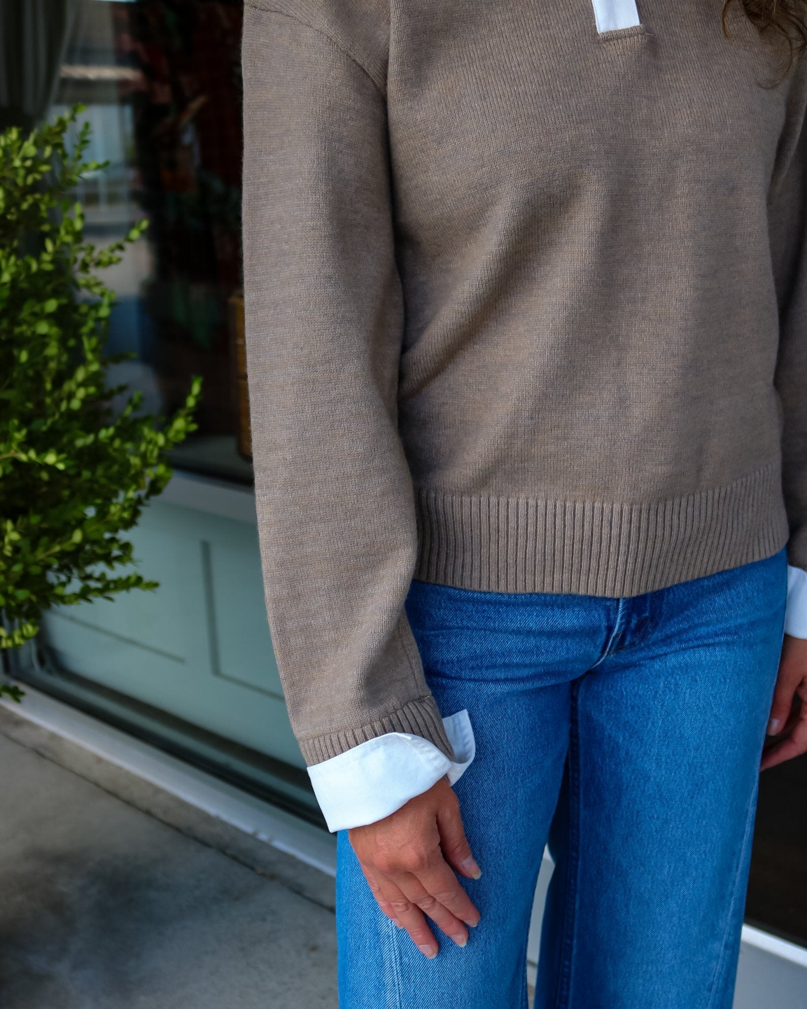 Ivory Denim Contrast Sweater - Olive You BoutiqueOLIVE YOU2365362605-01LTL