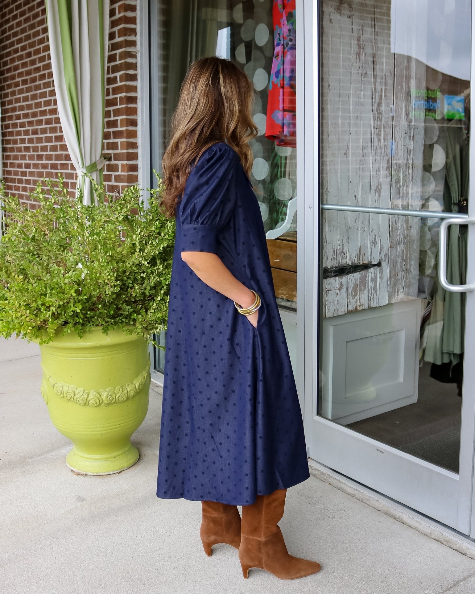 Amber Denim Dots Dress - Olive You BoutiqueLIOR234486Amber-24
