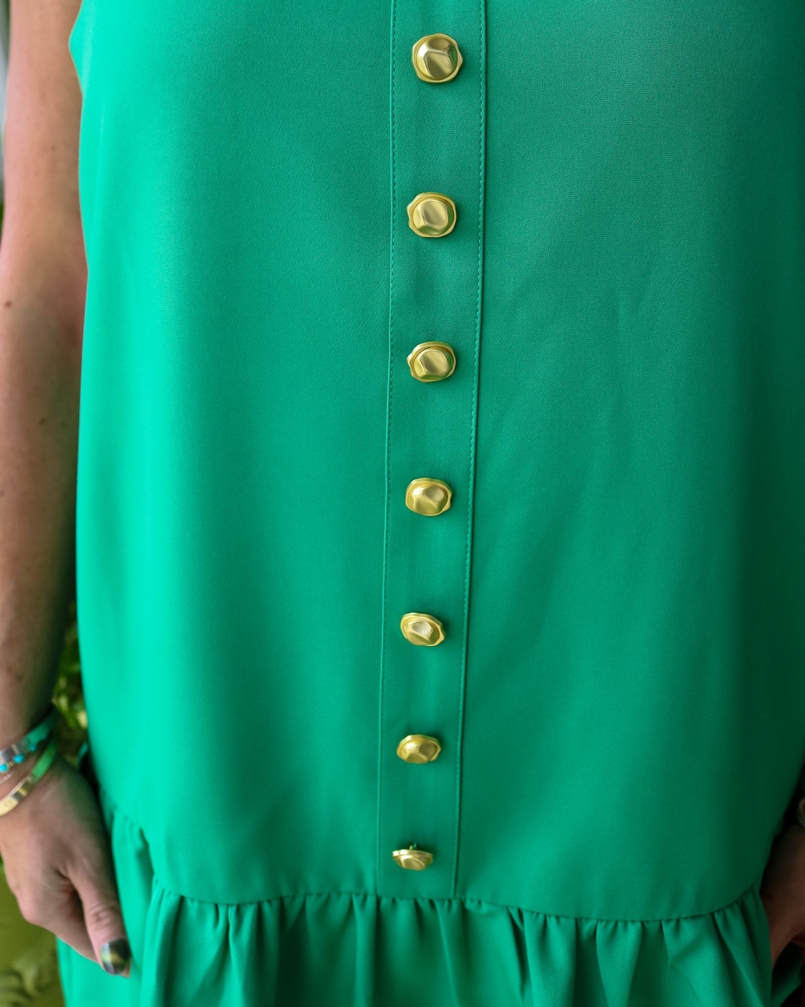 V-Neck Button Front Dress - Olive You BoutiqueJOY JOY23368179H2031