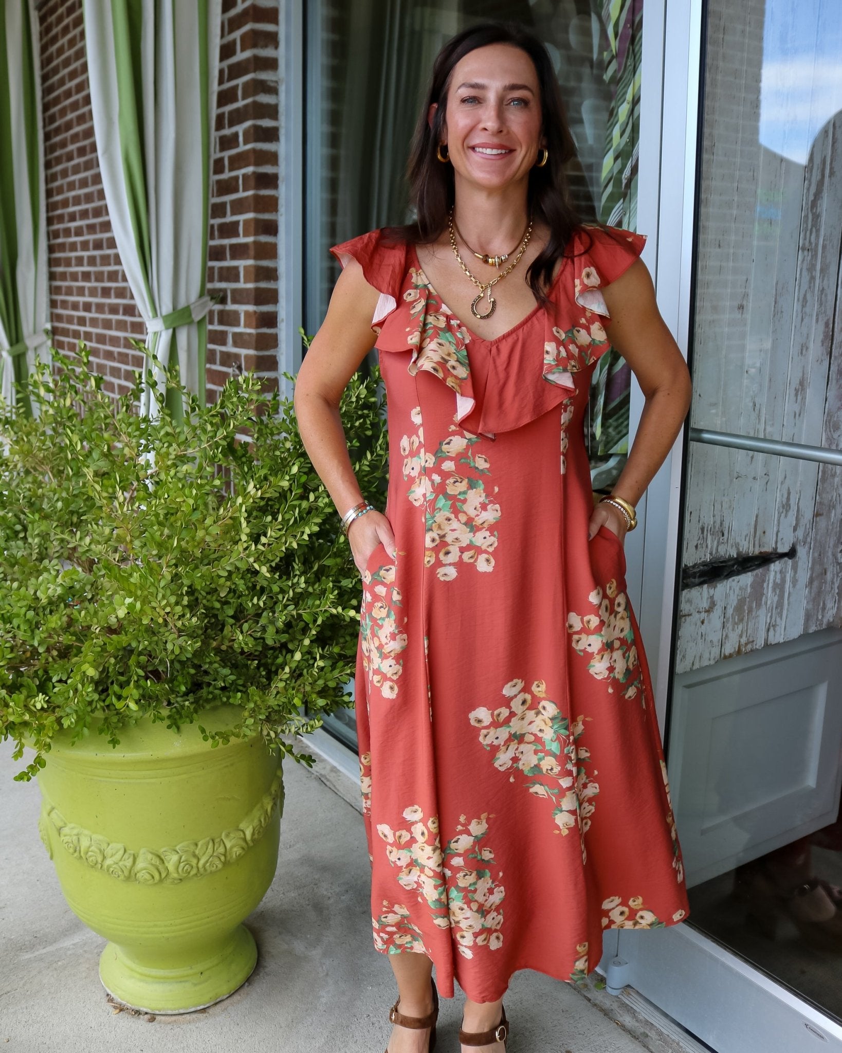 Ruffle Strap Floral Dress - Olive You BoutiqueOLIVE YOU235900FTM3407-1
