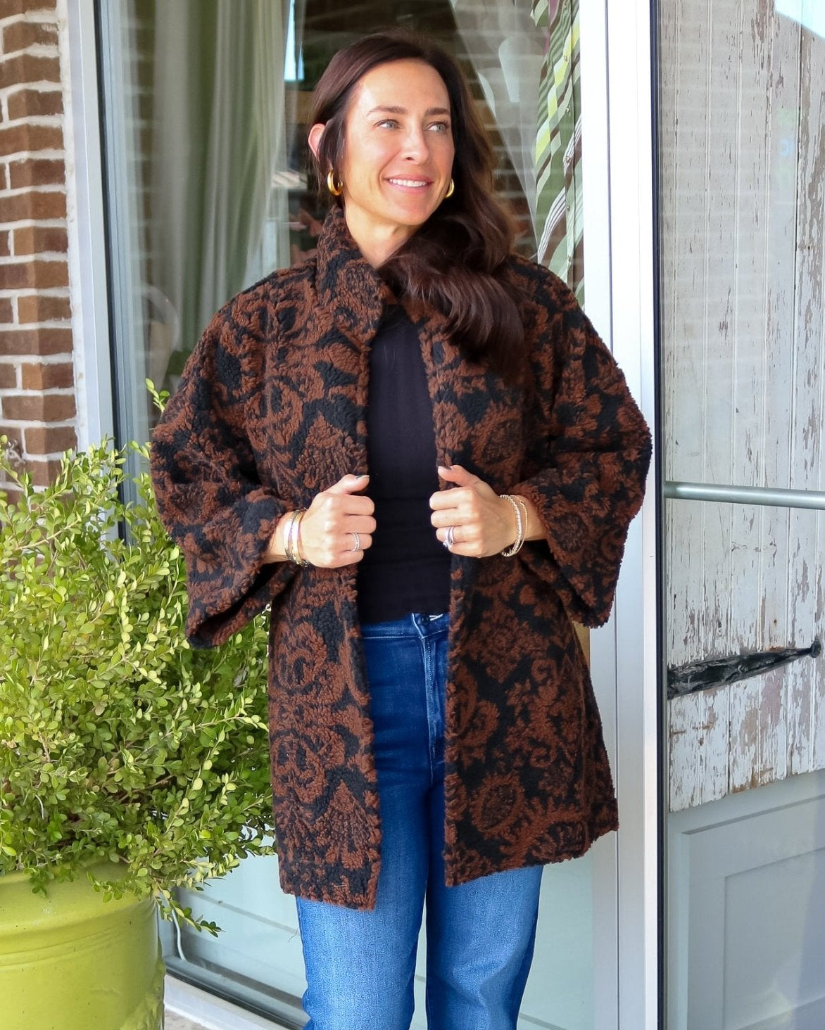 Tapestry Sherpa Coat - Olive You BoutiqueIVY JANE234090130253