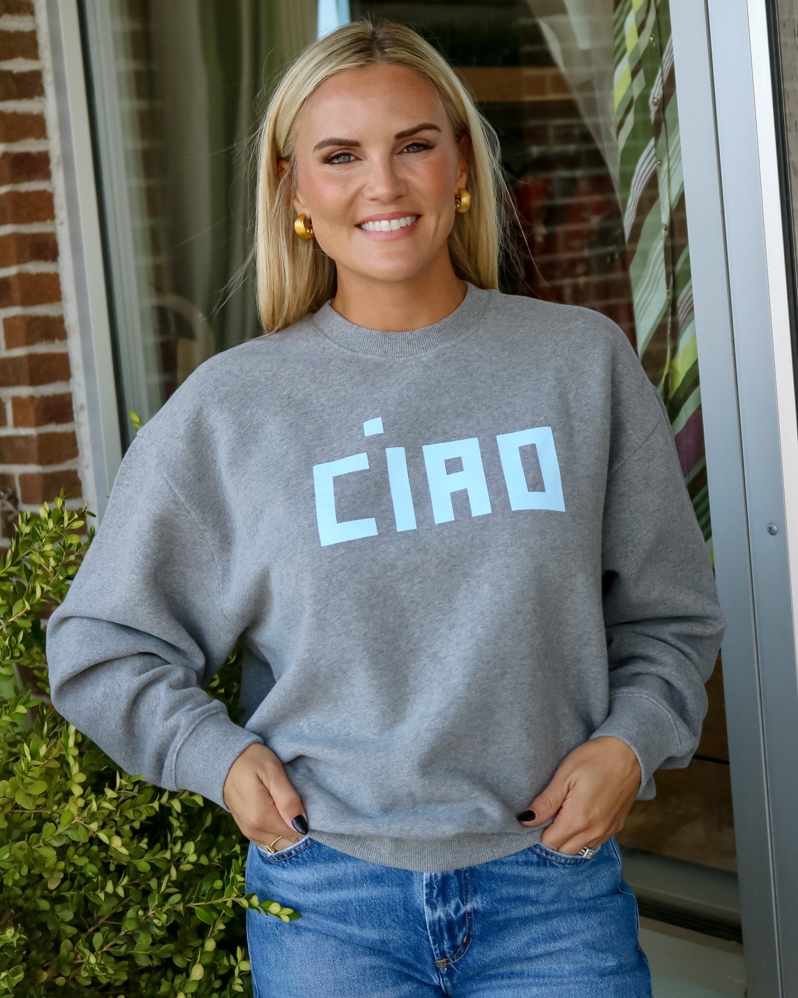 Oversized Sweatshirt - Block Ciao - Olive You BoutiqueClare V.235311CVA1001265