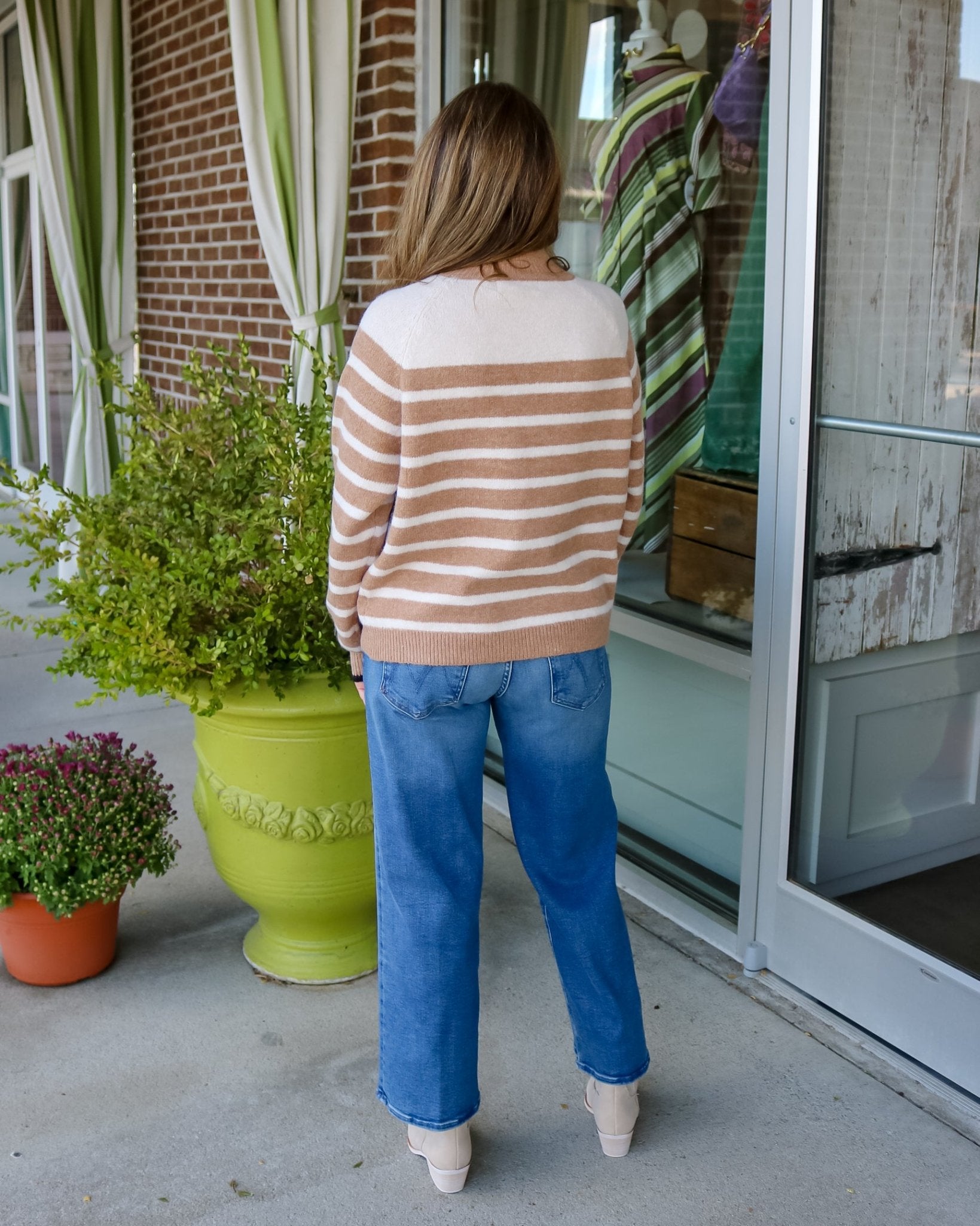 Marigold Striped Mock Neck Sweater - Olive You BoutiqueJOHN + JENN236881F685MN92